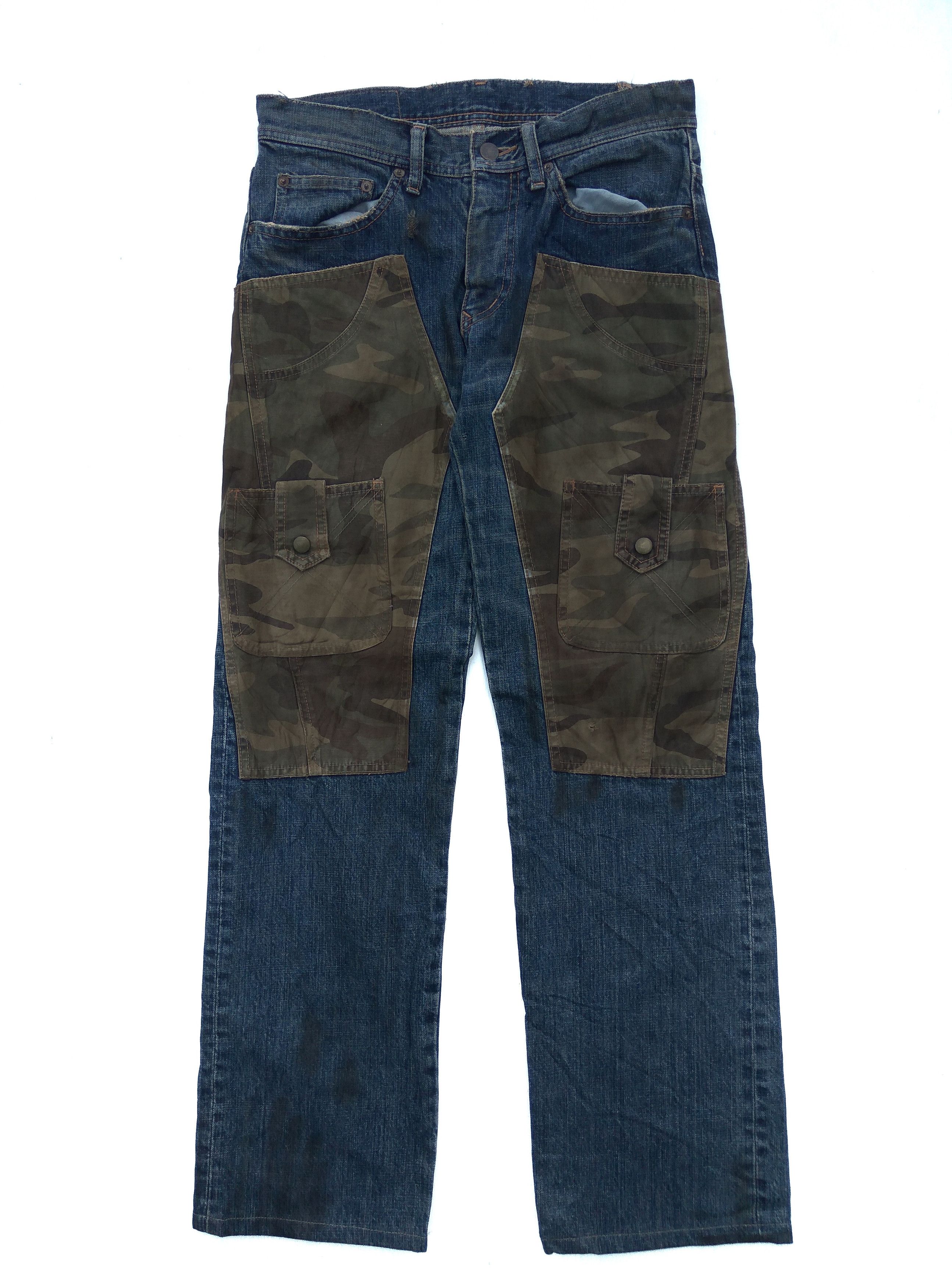 image of Tete Homme Jeans Double Knee Made In Japan in Camo, Men's (Size 30)