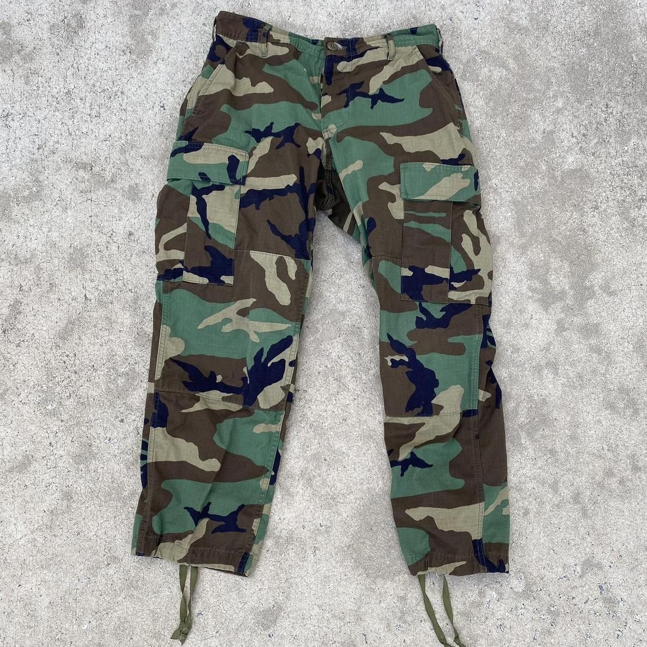 Vintage CRAZY VINTAGE CAMOUFLAGE ARMY WOODLAND BDU HOT WEATHER PANTS ...