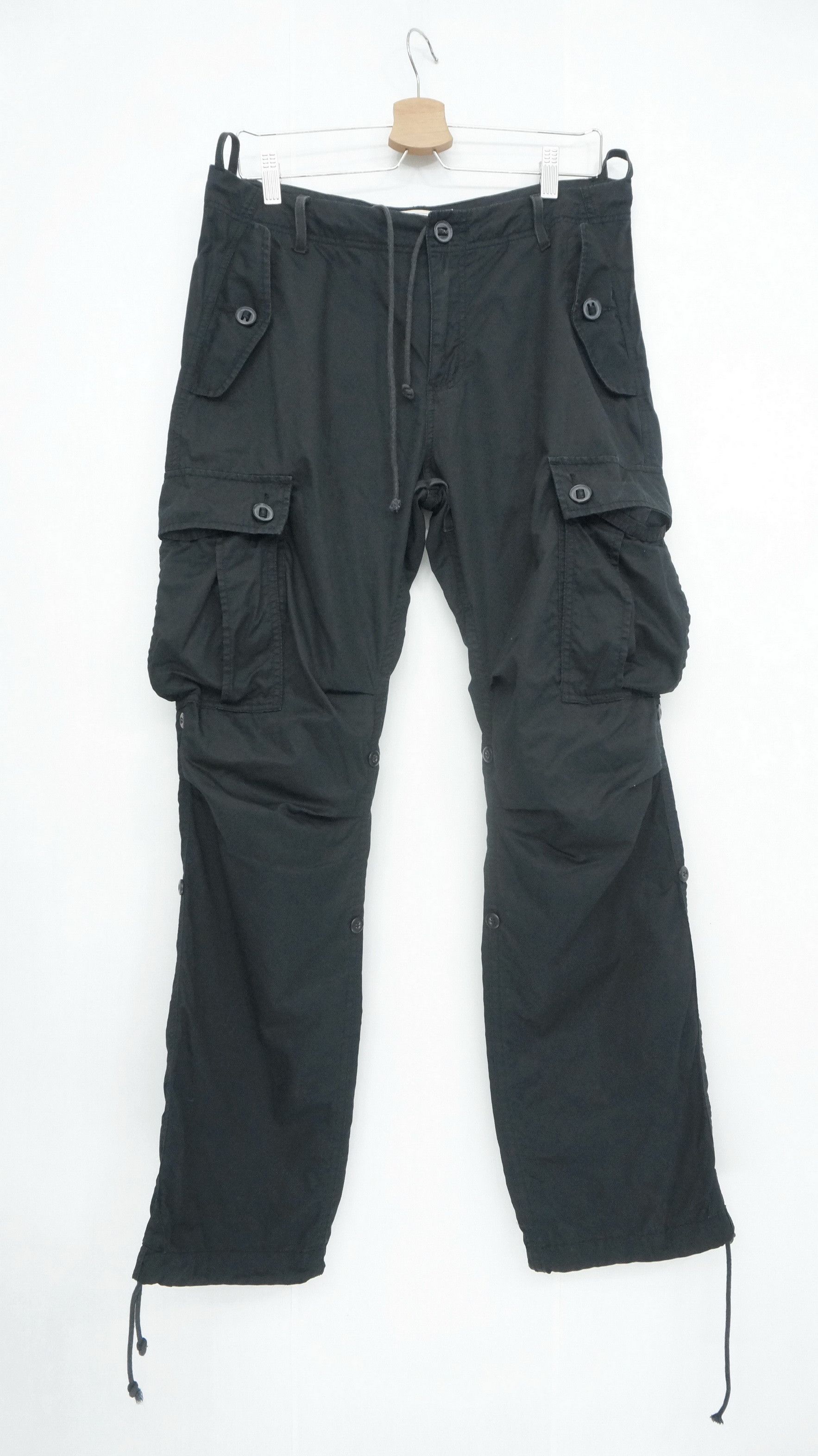 image of Steals Back Number Lightweight Roll Up Cargo Pants in Black, Men's (Size 31)