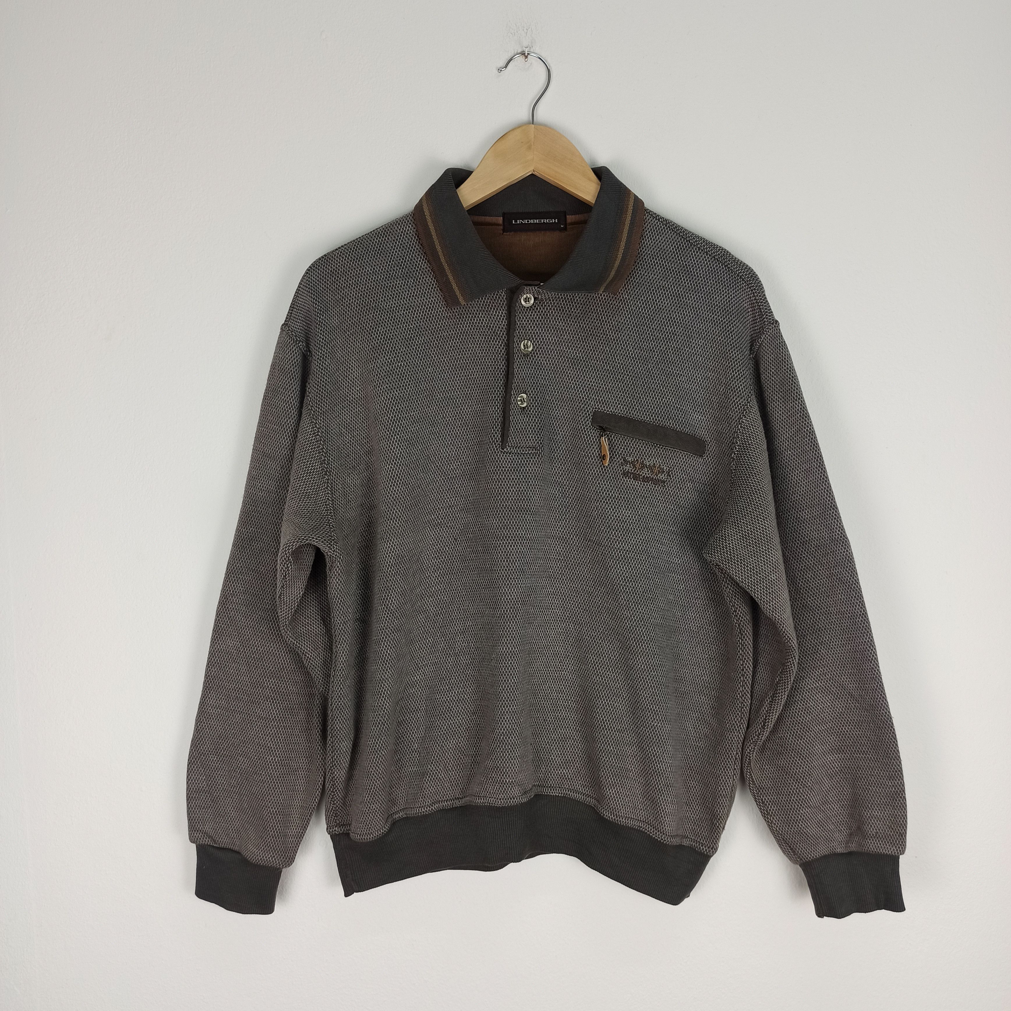 Lindbergh Rare 🔥 Lindbergh Knitted Sweatshirt Single Pocket #92 Size US M / EU 48-50 / 2 - 1 Thumbnail