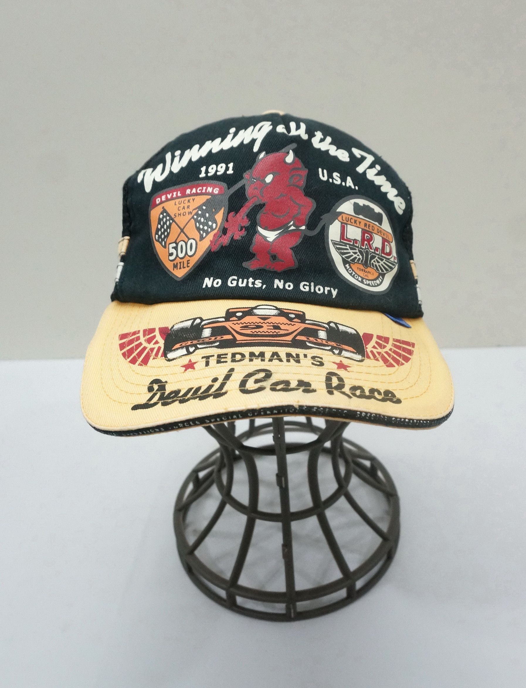 Lucky Brand × Tedman × Vintage Rare! Vintage TEDMAN'S Lucky Devil Car Race Worn Cap Size ONE SIZE - 1 Thumbnail