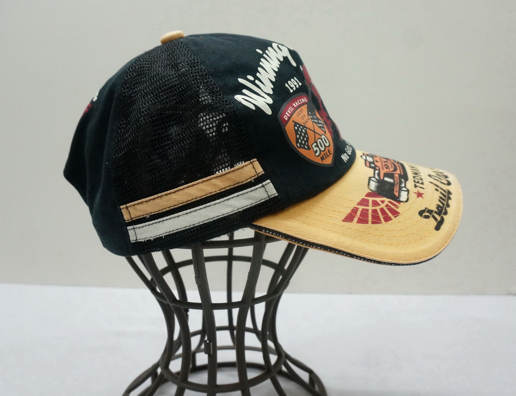 Lucky Brand × Tedman × Vintage Rare! Vintage TEDMAN'S Lucky Devil Car Race Worn Cap Size ONE SIZE - 5 Thumbnail