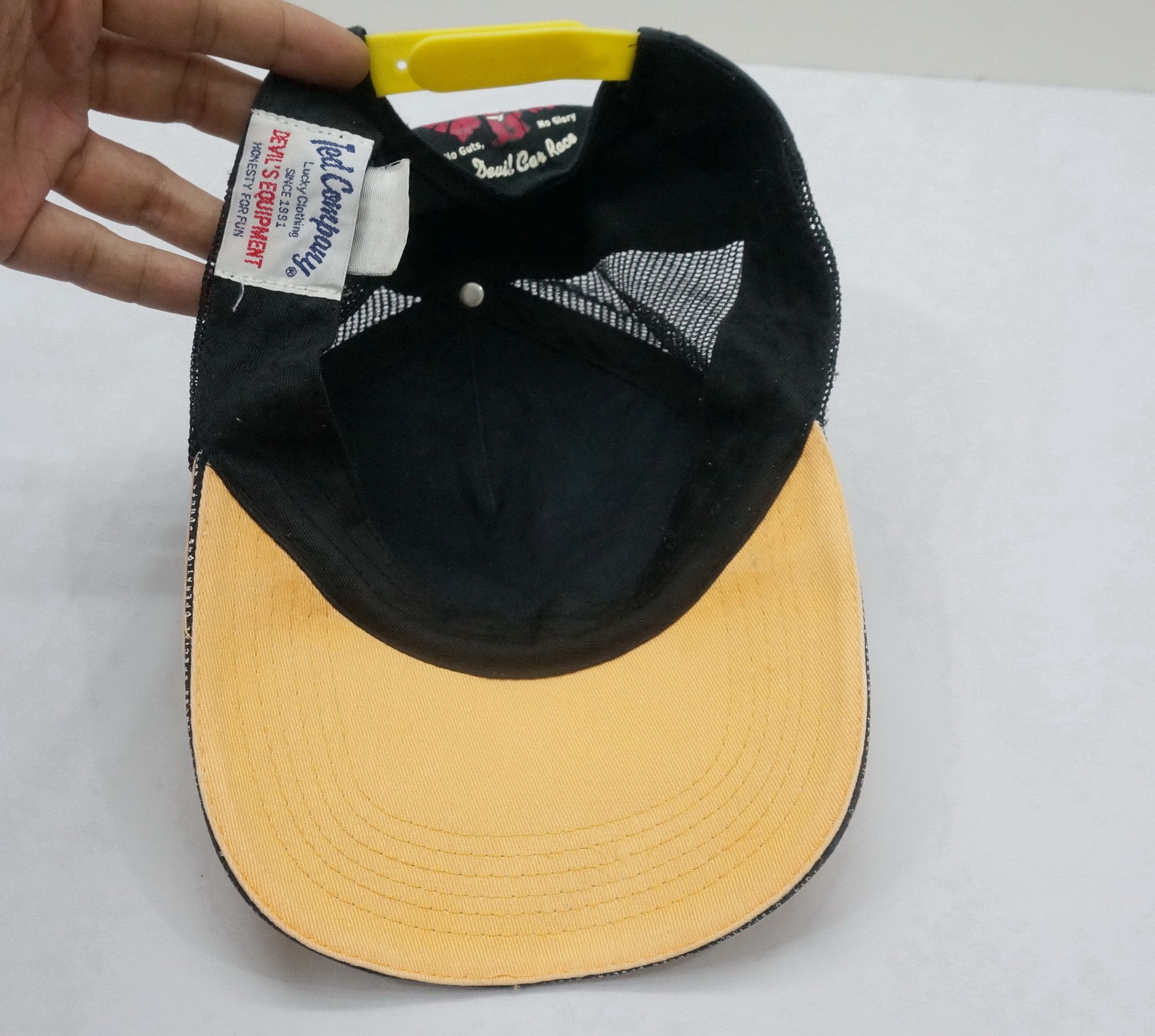 Lucky Brand × Tedman × Vintage Rare! Vintage TEDMAN'S Lucky Devil Car Race Worn Cap Size ONE SIZE - 7 Thumbnail
