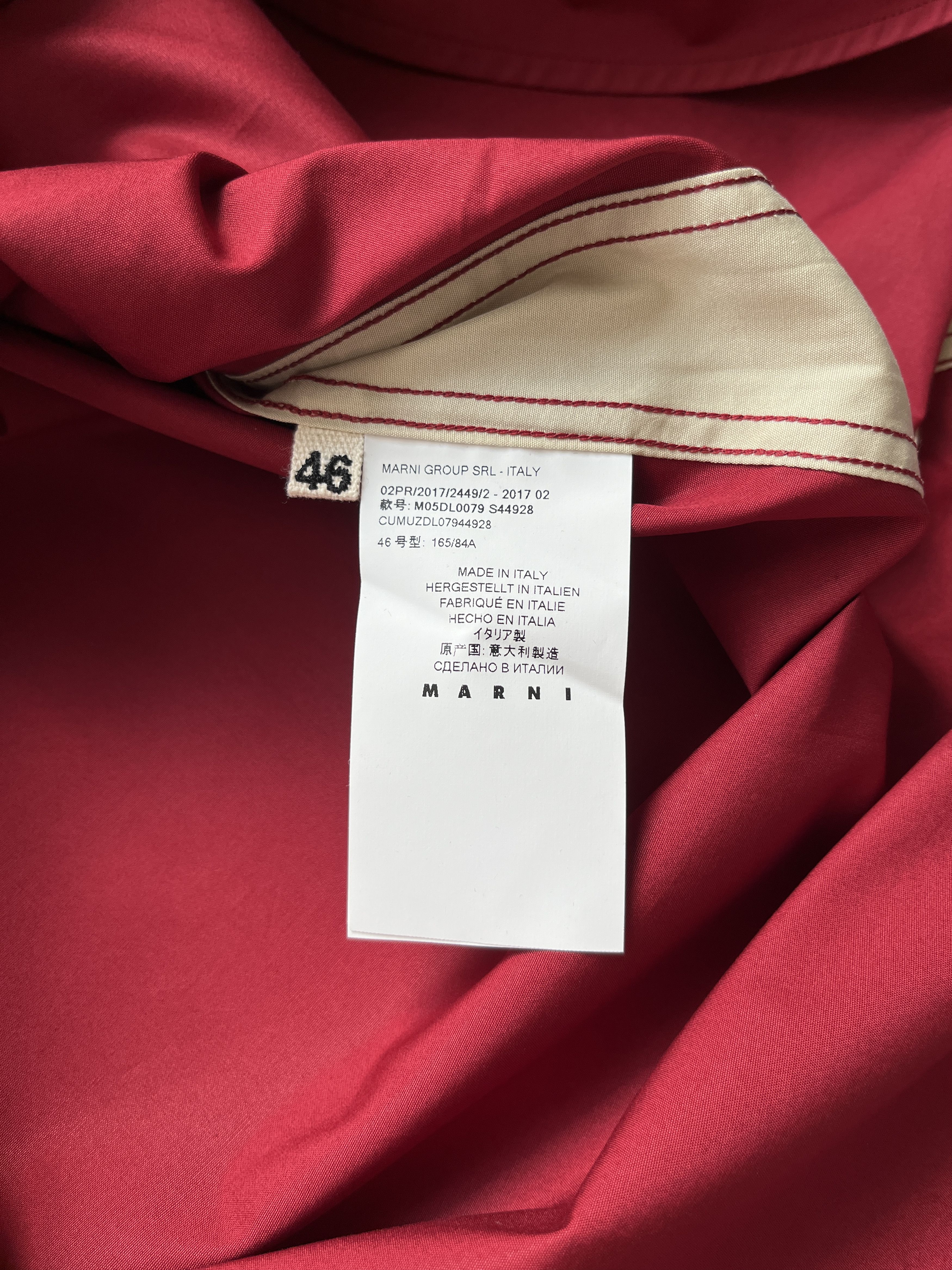 Marni ⚡️QUICK SALE⚡️2017 Marni Burgundy Shirt with Cream Trim Size US XL / EU 56 / 4 - 4 Thumbnail