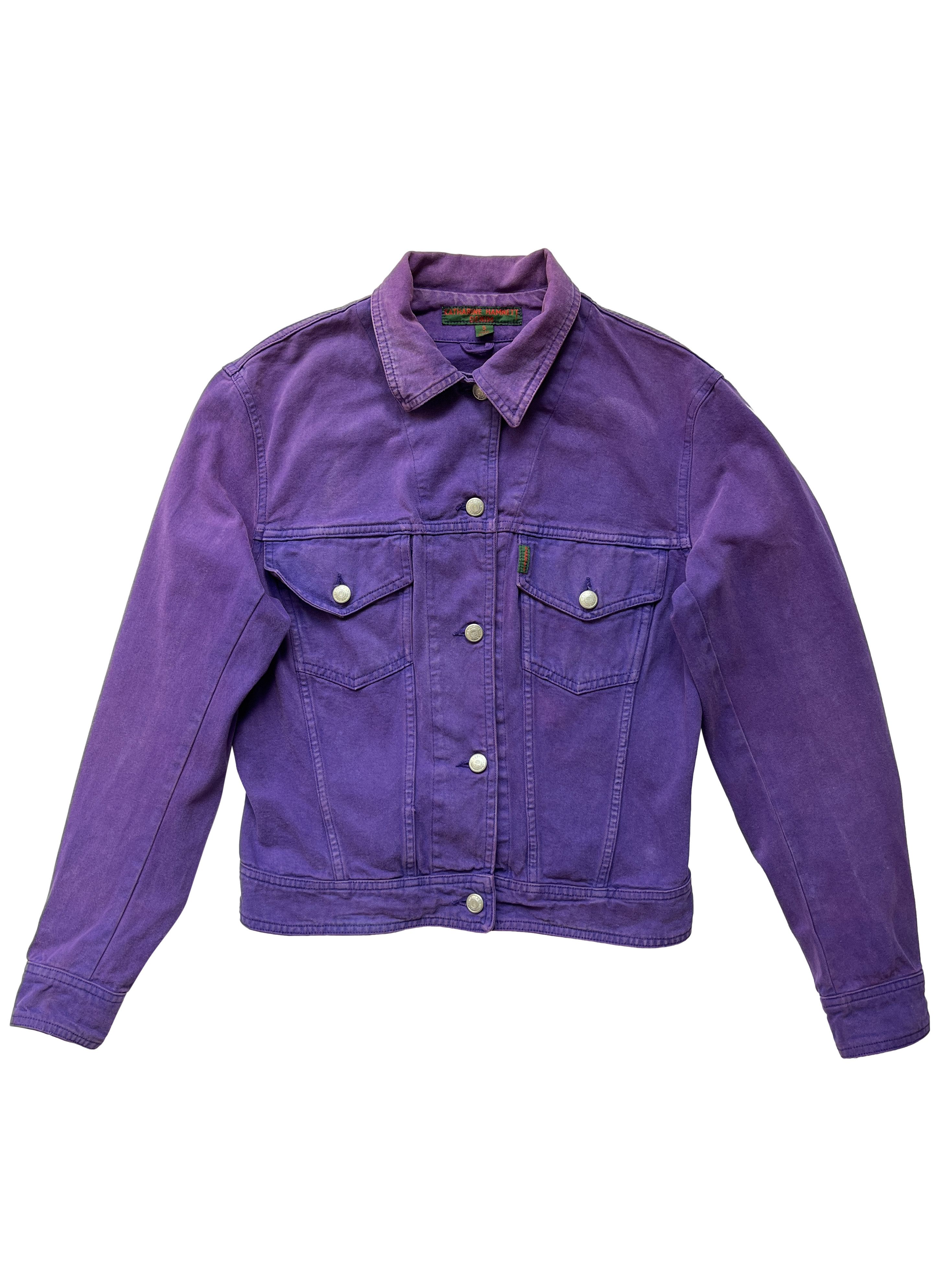 Katharine Hamnett London ⚡️QUICK SALE⚡️1980s' Katharine Hamnett Purple Denim Jacket Size US S / EU 44-46 / 1 - 1 Thumbnail