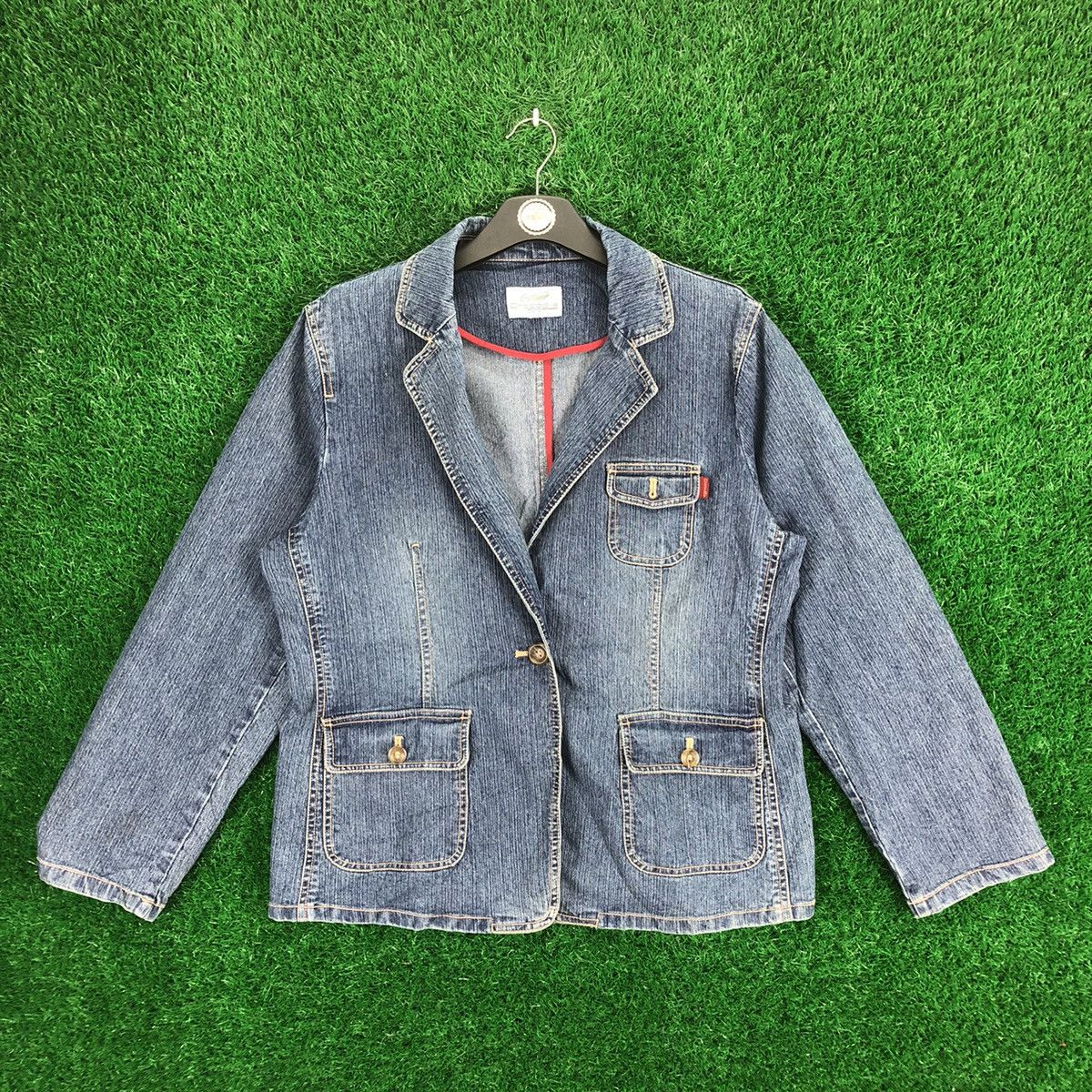 Japanese Brand × Vintage Vintage 90's Crocodile Ladies Denim Coat Jacket Size M / US 6-8 / IT 42-44 - 1 Thumbnail