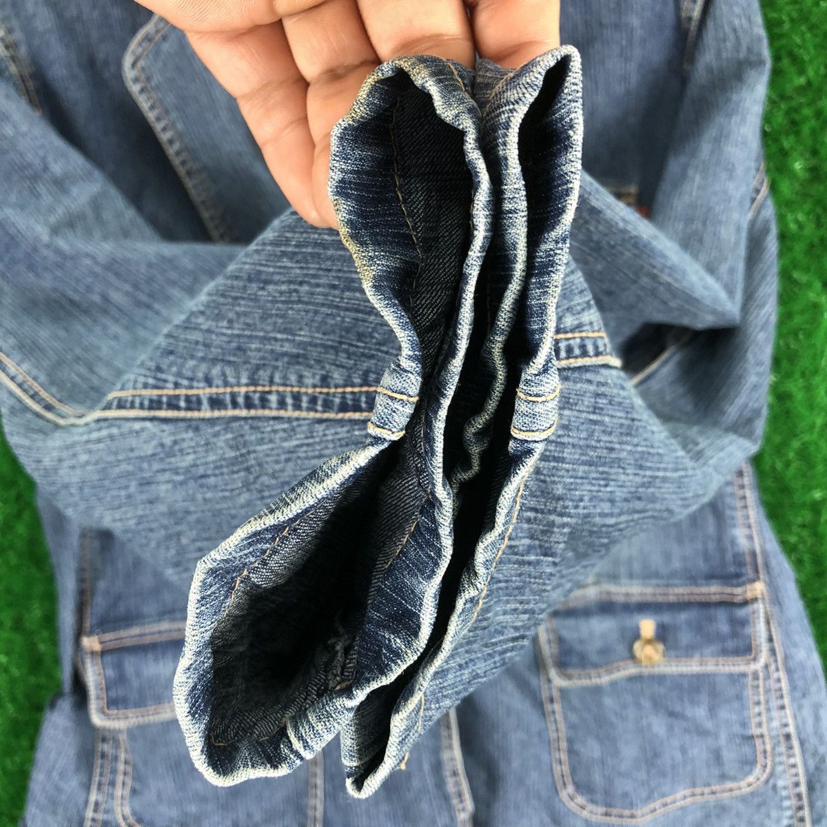 Japanese Brand × Vintage Vintage 90's Crocodile Ladies Denim Coat Jacket Size M / US 6-8 / IT 42-44 - 10 Thumbnail