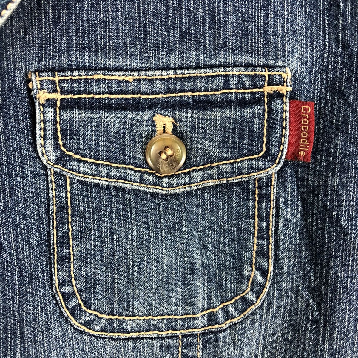 Japanese Brand × Vintage Vintage 90's Crocodile Ladies Denim Coat Jacket Size M / US 6-8 / IT 42-44 - 7 Thumbnail