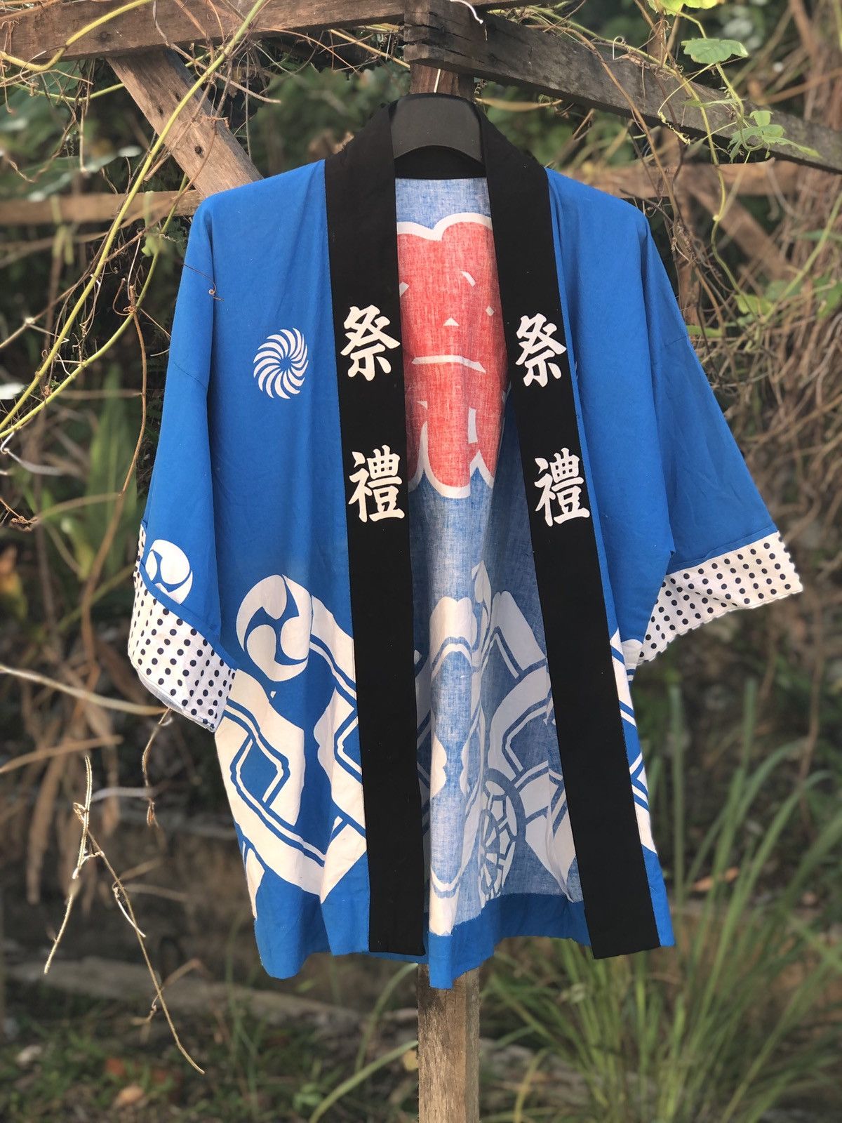 image of Kimono Japan Dragon x Vintage Kimono Cardigan Japan Trandisional Style Design in Blue (Size Large)