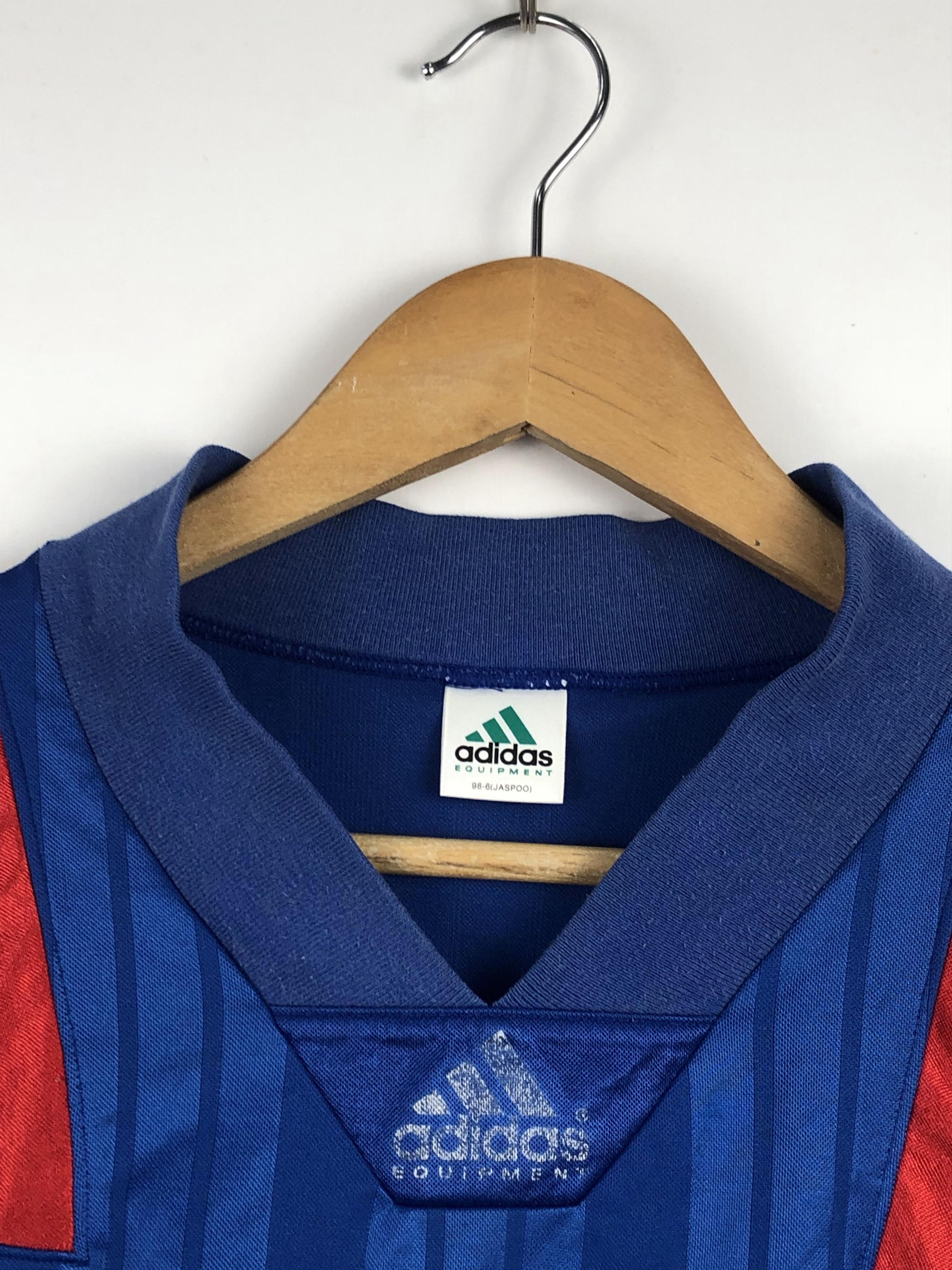 Adidas × Vintage Vintage 90s Adidas V Neck Jersey TA0340 Size US M / EU 48-50 / 2 - 11 Thumbnail