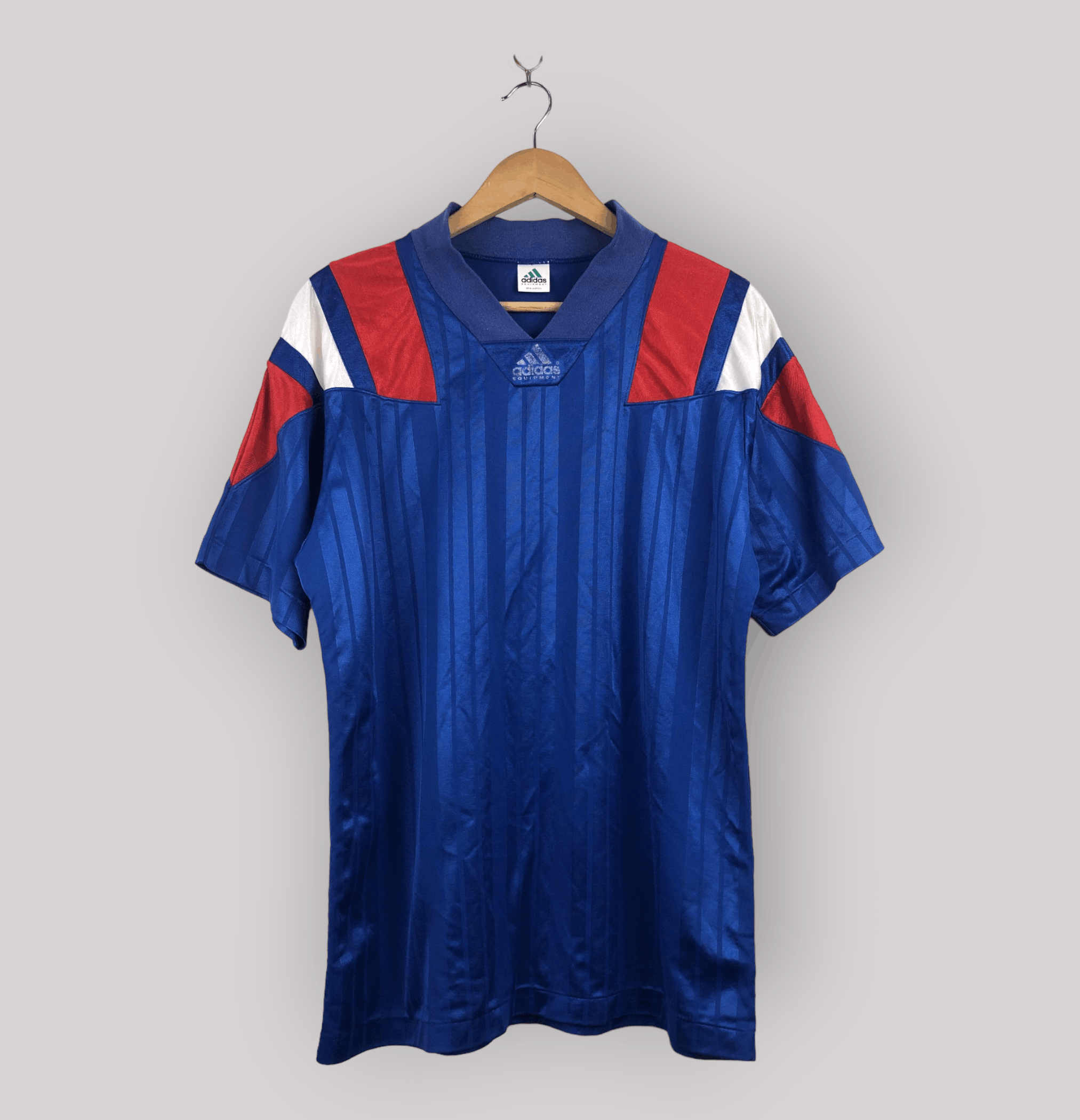 Adidas × Vintage Vintage 90s Adidas V Neck Jersey TA0340 Size US M / EU 48-50 / 2 - 1 Thumbnail