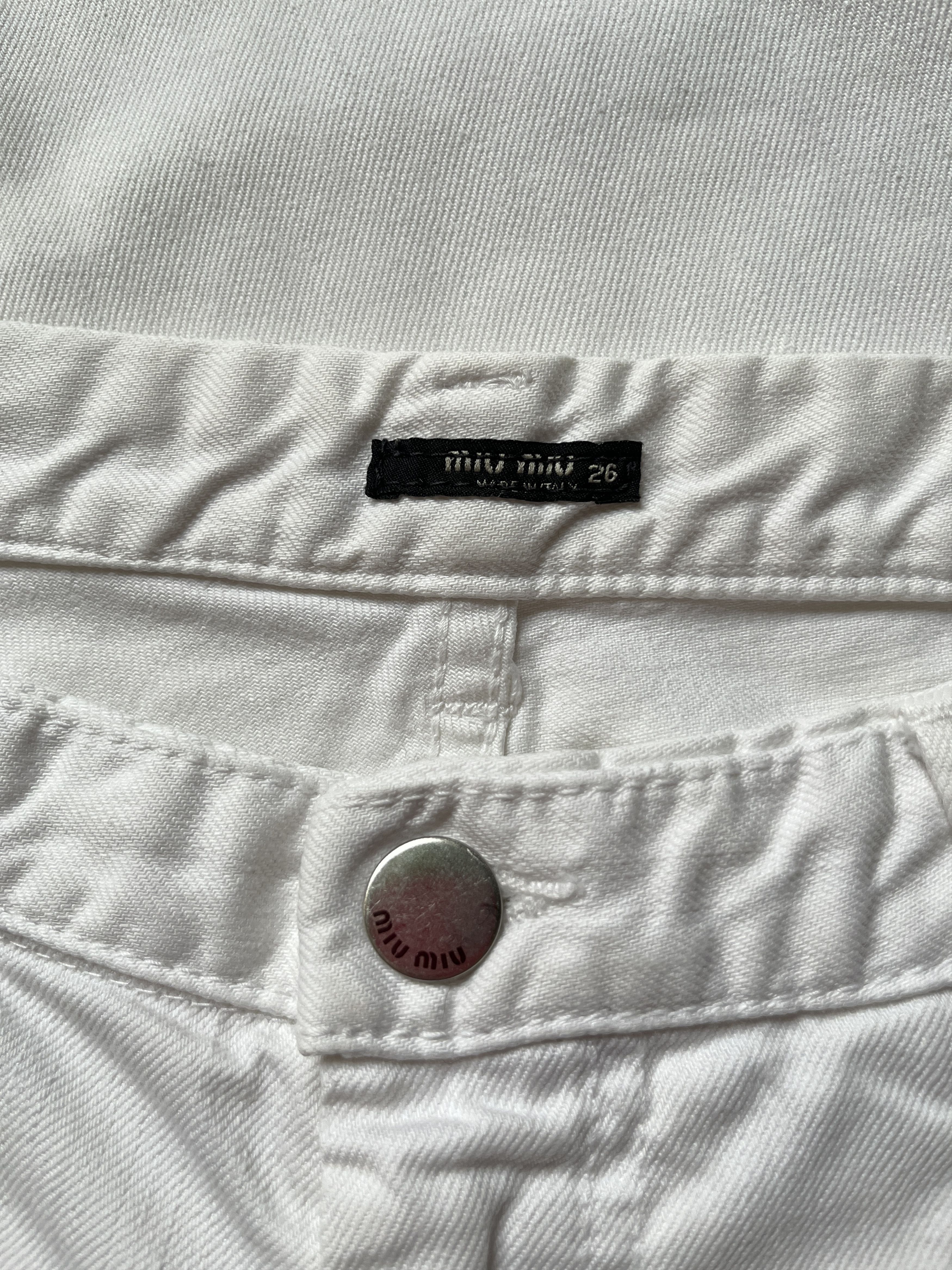 Miu Miu ⚡️QUICK SALE⚡️2000 Miu Miu White Jeans Pants Size 26" / US 2 / IT 38 - 4 Thumbnail