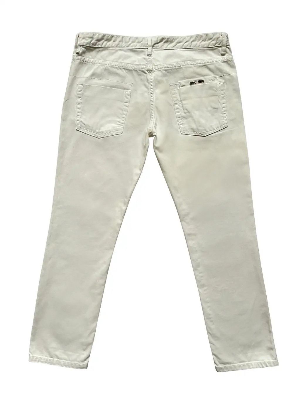 Miu Miu ⚡️QUICK SALE⚡️2000 Miu Miu White Jeans Pants Size 26" / US 2 / IT 38 - 2 Thumbnail