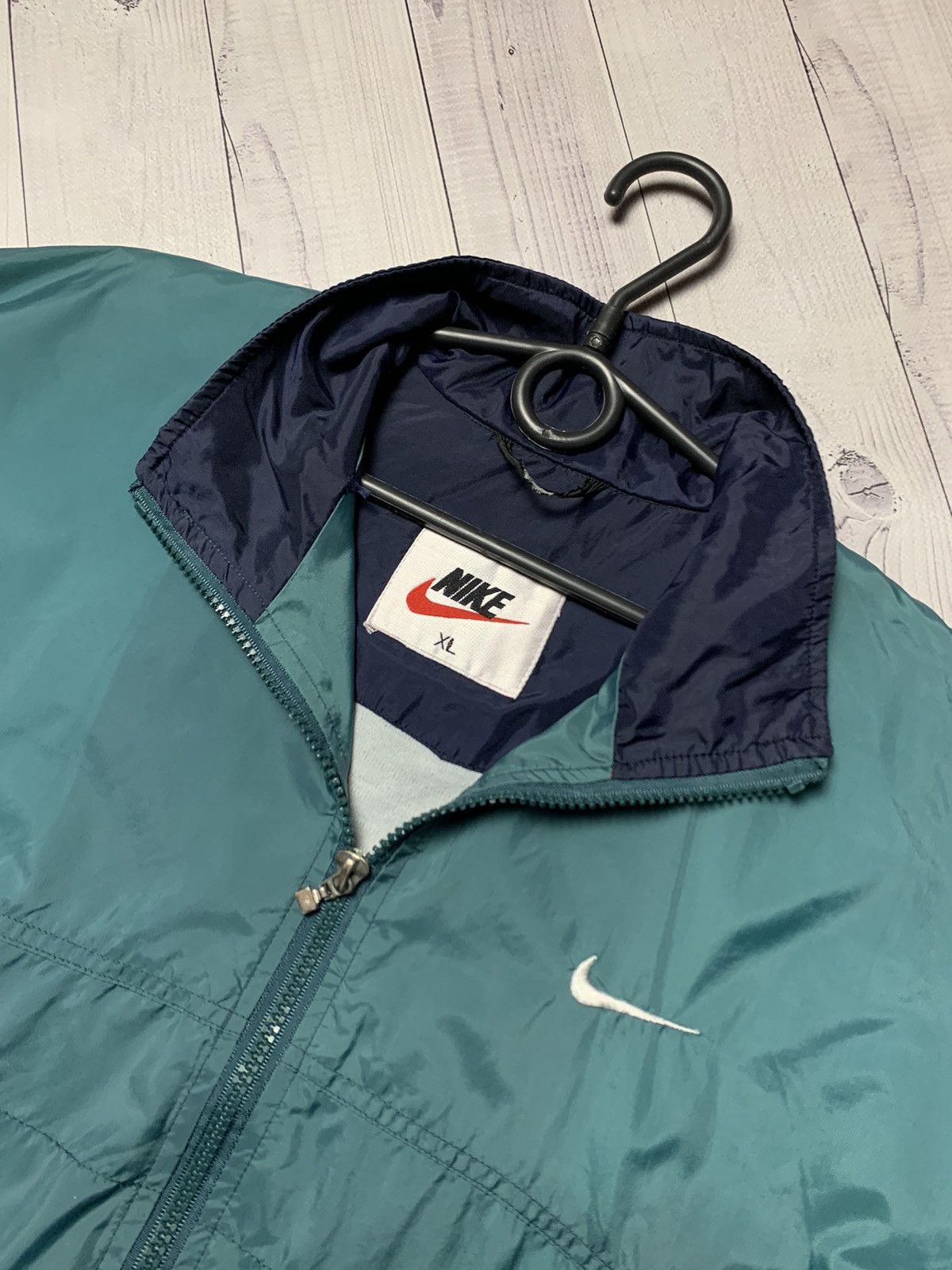 Nike × Vintage Vintage Nike track jacket size Xs big swoosh green Size US XS / EU 42 / 0 - 4 Thumbnail