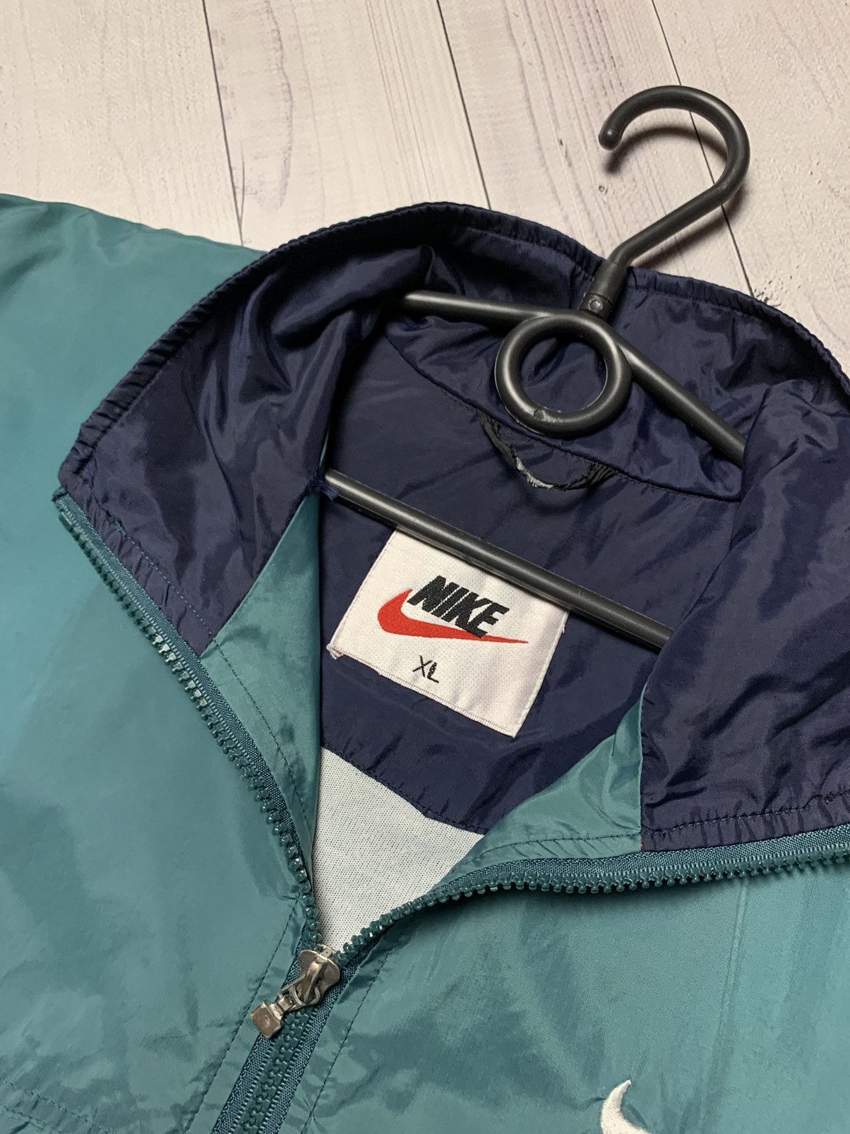 Nike × Vintage Vintage Nike track jacket size Xs big swoosh green Size US XS / EU 42 / 0 - 6 Thumbnail