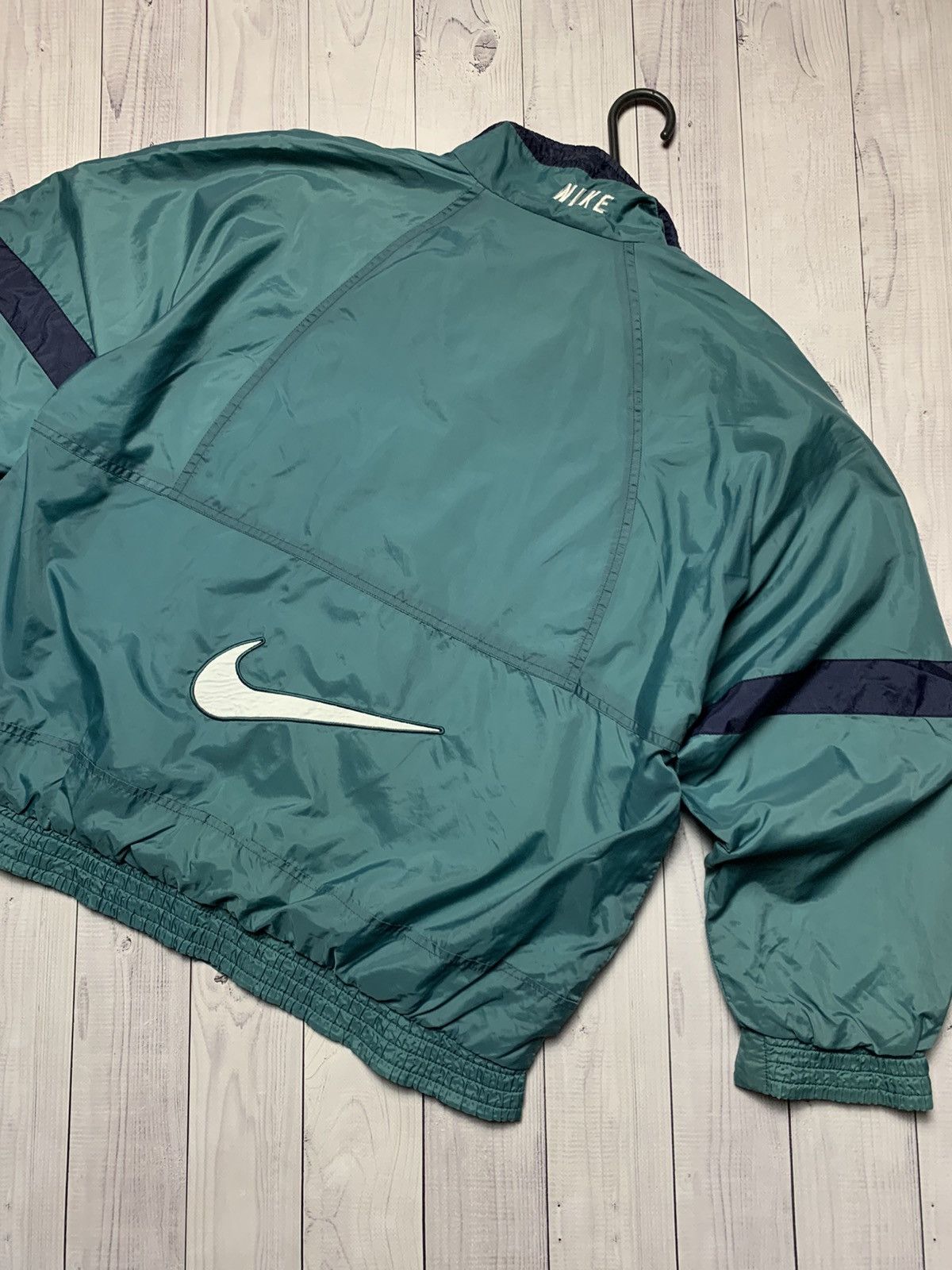 Nike × Vintage Vintage Nike track jacket size Xs big swoosh green Size US XS / EU 42 / 0 - 7 Thumbnail