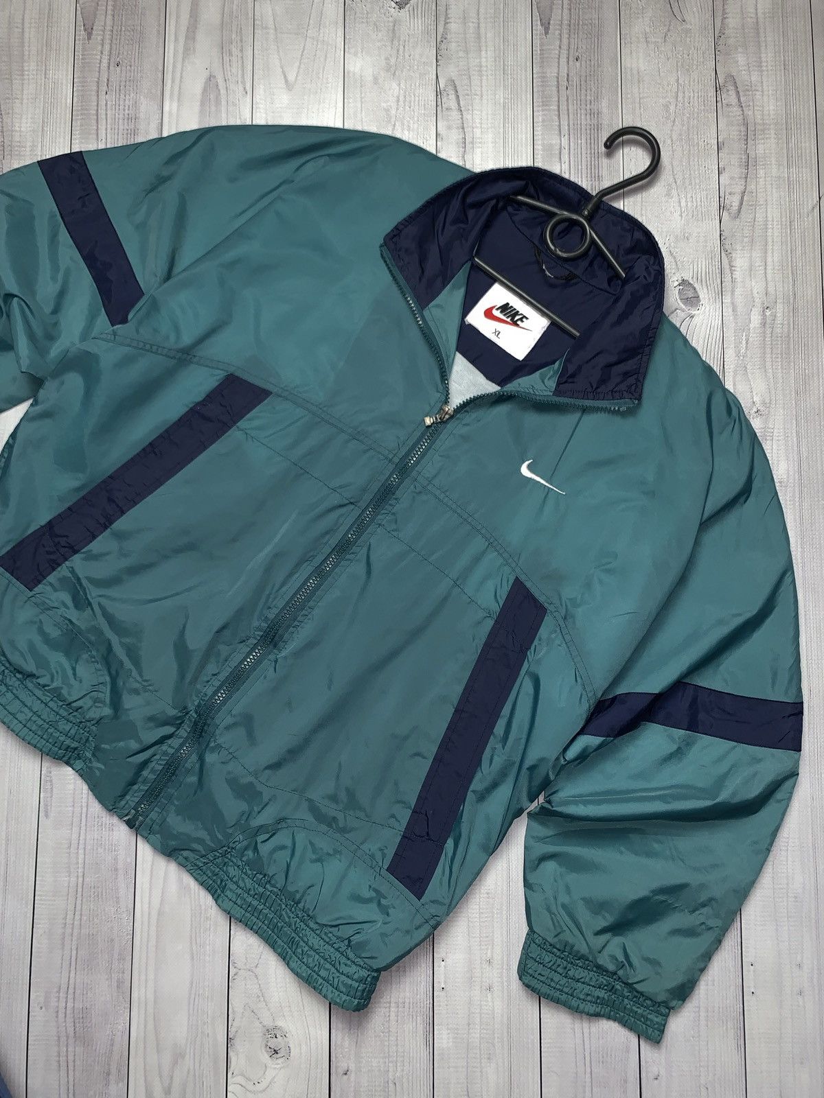 Nike × Vintage Vintage Nike track jacket size Xs big swoosh green Size US XS / EU 42 / 0 - 3 Thumbnail