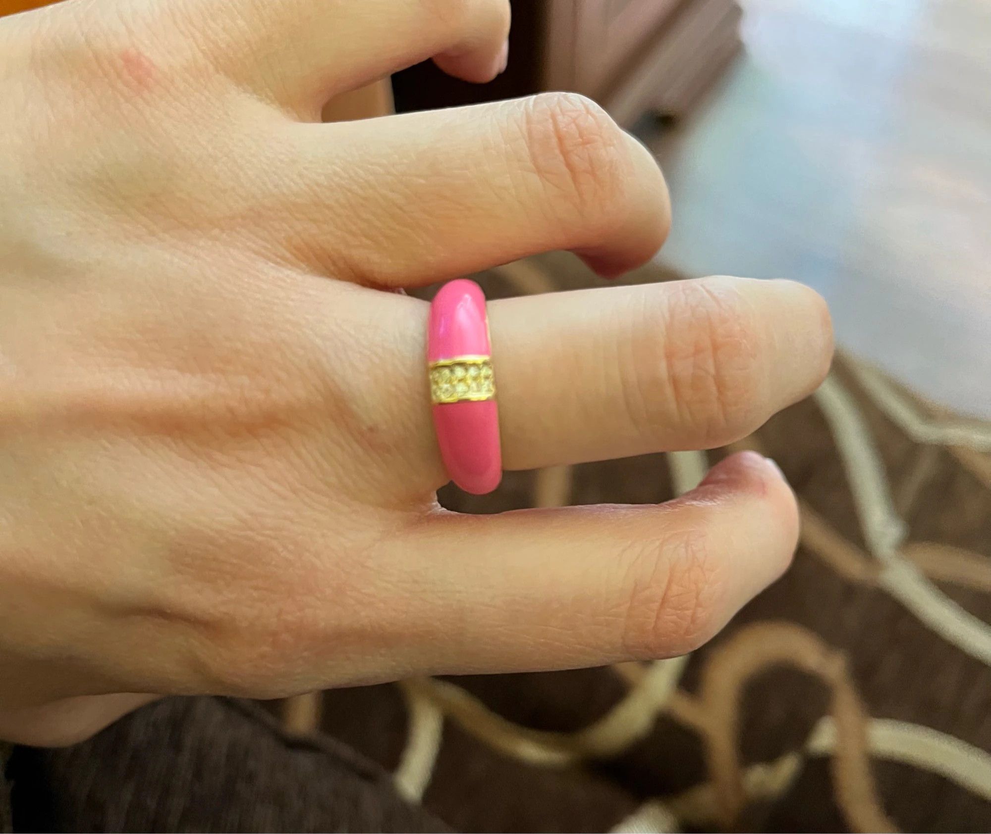 Jewelry Simple Colorful Enamel Ring Size ONE SIZE - 3 Thumbnail