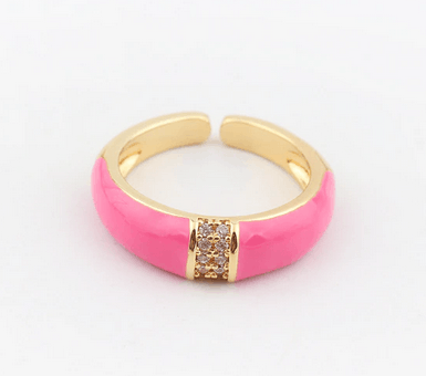 Jewelry Simple Colorful Enamel Ring Size ONE SIZE - 1 Thumbnail