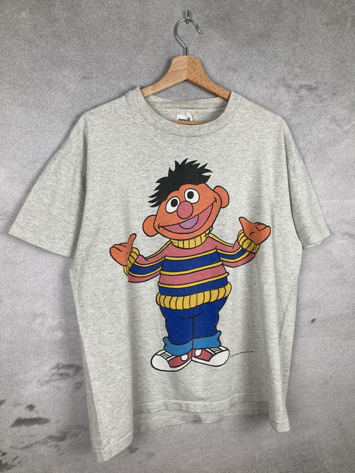 Cartoon Network Vintage 90s Rare Ernie Sesame Street Overprinted Graphic Size US L / EU 52-54 / 3 - 6 Thumbnail