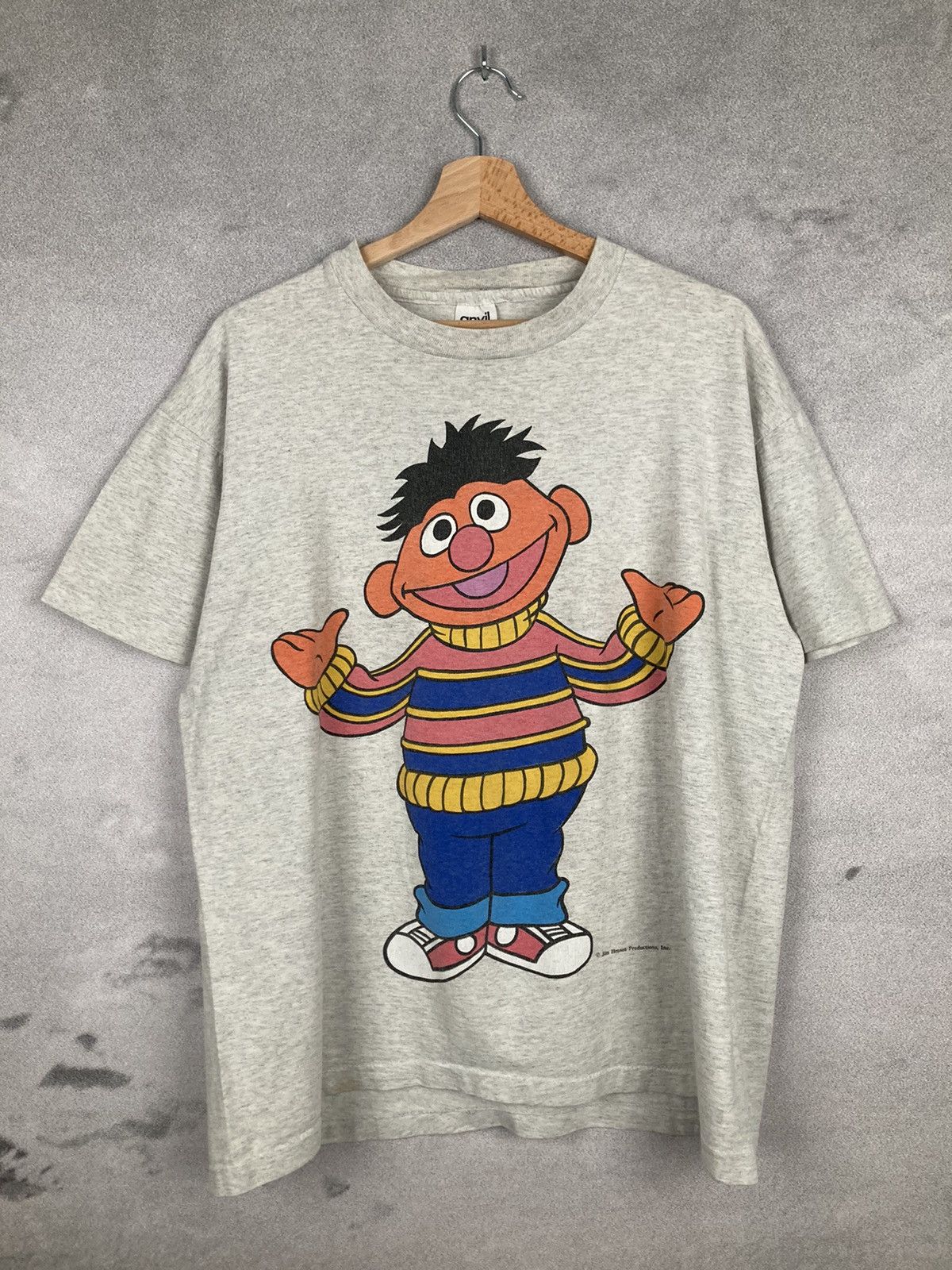 Cartoon Network Vintage 90s Rare Ernie Sesame Street Overprinted Graphic Size US L / EU 52-54 / 3 - 1 Thumbnail