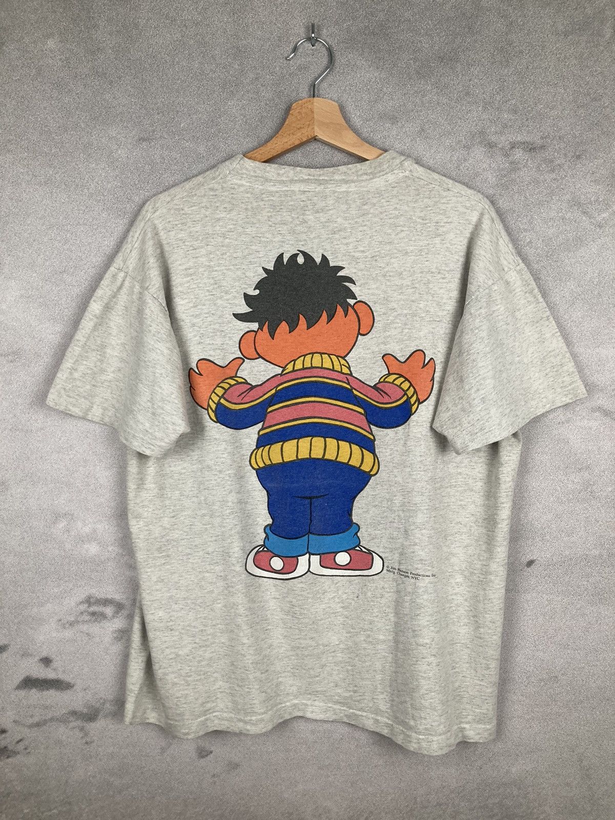 Cartoon Network Vintage 90s Rare Ernie Sesame Street Overprinted Graphic Size US L / EU 52-54 / 3 - 2 Thumbnail