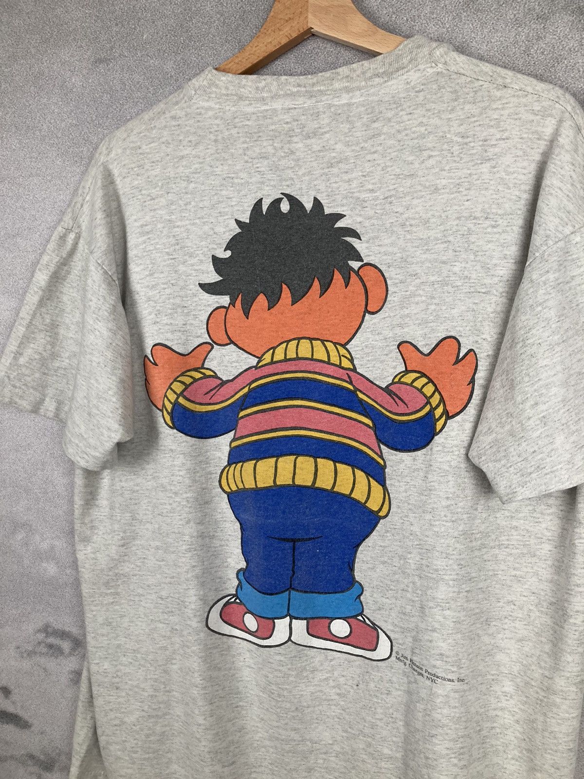Cartoon Network Vintage 90s Rare Ernie Sesame Street Overprinted Graphic Size US L / EU 52-54 / 3 - 5 Thumbnail