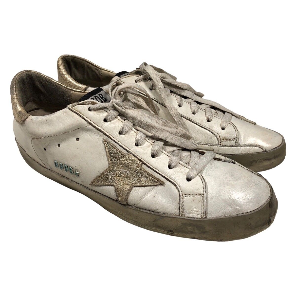 Pre-owned Golden Goose Ggdb  Superstar Leather Low Gold Shoes In Multicolor