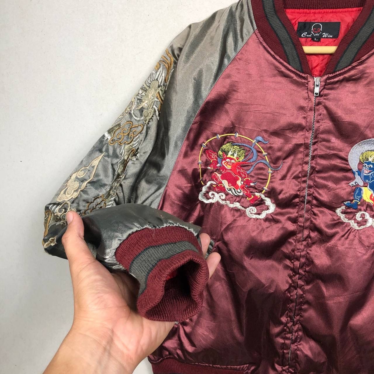 Japanese Brand Vintage Sukajan Fujin & Raijin Japan Yokosuka Jacket Size US L / EU 52-54 / 3 - 5 Thumbnail