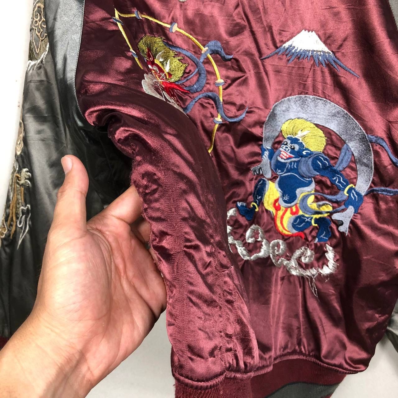 Japanese Brand Vintage Sukajan Fujin & Raijin Japan Yokosuka Jacket Size US L / EU 52-54 / 3 - 7 Thumbnail