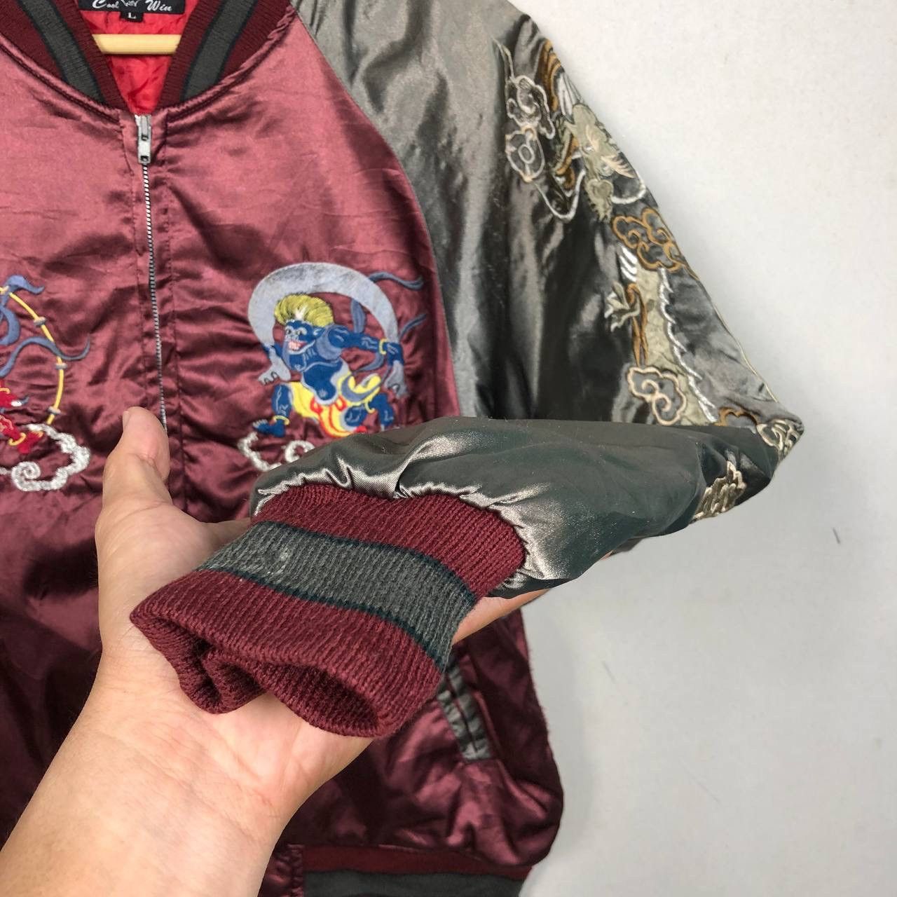 Japanese Brand Vintage Sukajan Fujin & Raijin Japan Yokosuka Jacket Size US L / EU 52-54 / 3 - 6 Thumbnail