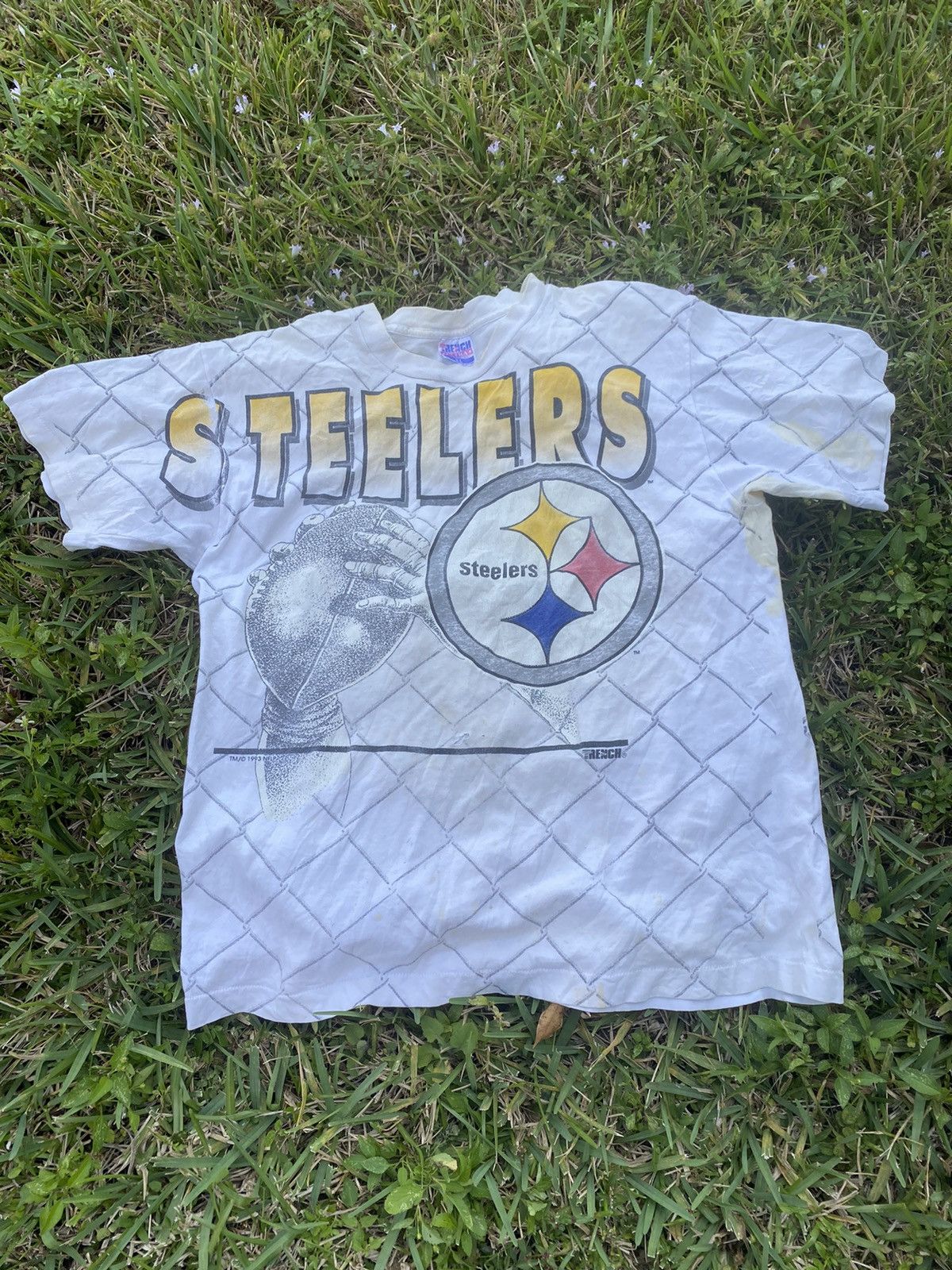 NFL × Vintage Vintage NFL Steelers T-shirt single stitch 1990s Size US XL / EU 56 / 4 - 1 Thumbnail