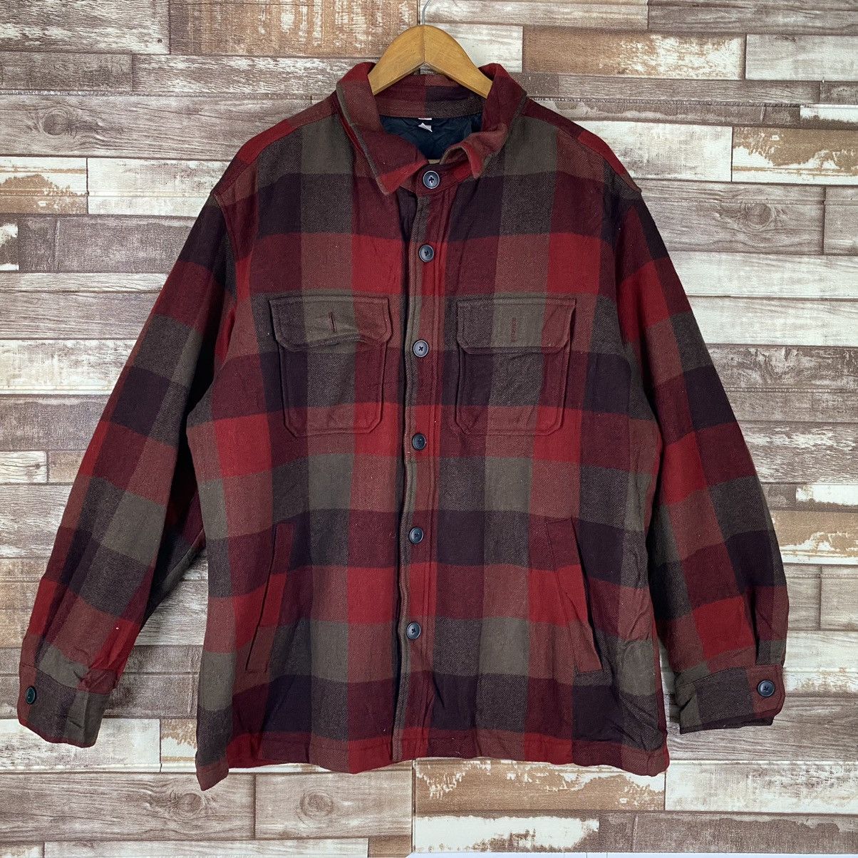 Vintage Be Hot Button Up Checkered Wool Flannel Jacket