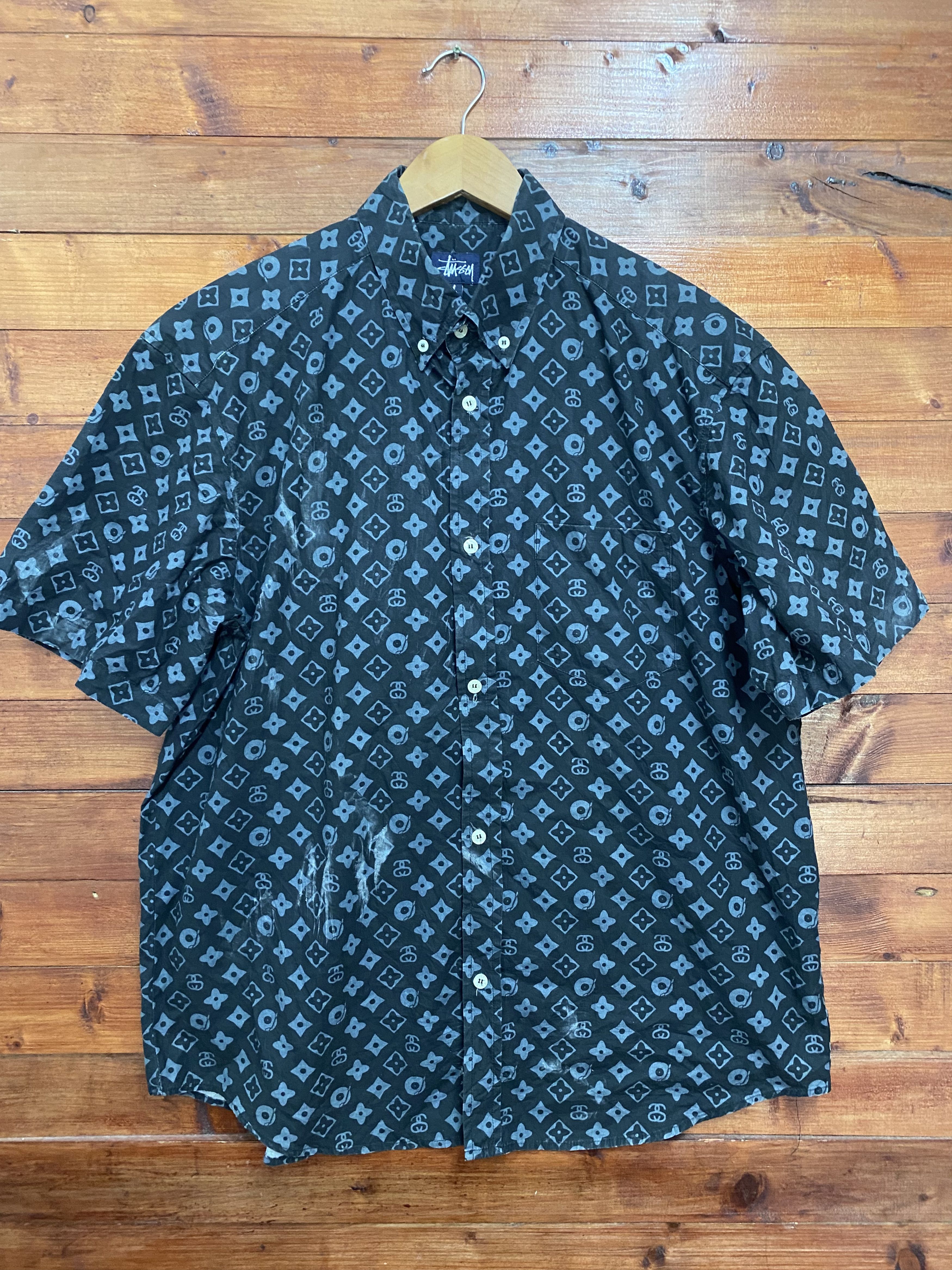 Stussy LV Monogram Vintage Button Up Long Sleeve Shirt