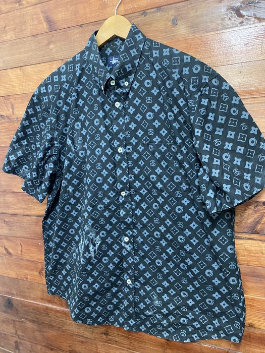 Stussy LV Monogram Vintage Button Up Long Sleeve Shirt