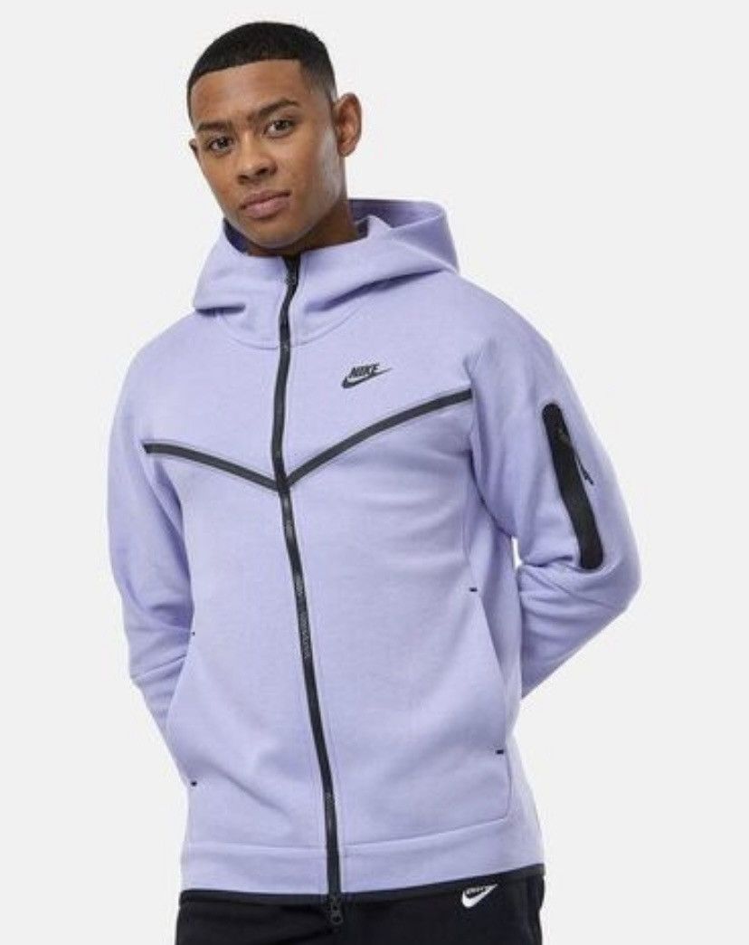 Image of Zip Hoodie Nike Tech Fleece Drill Purple Size XL , Men's