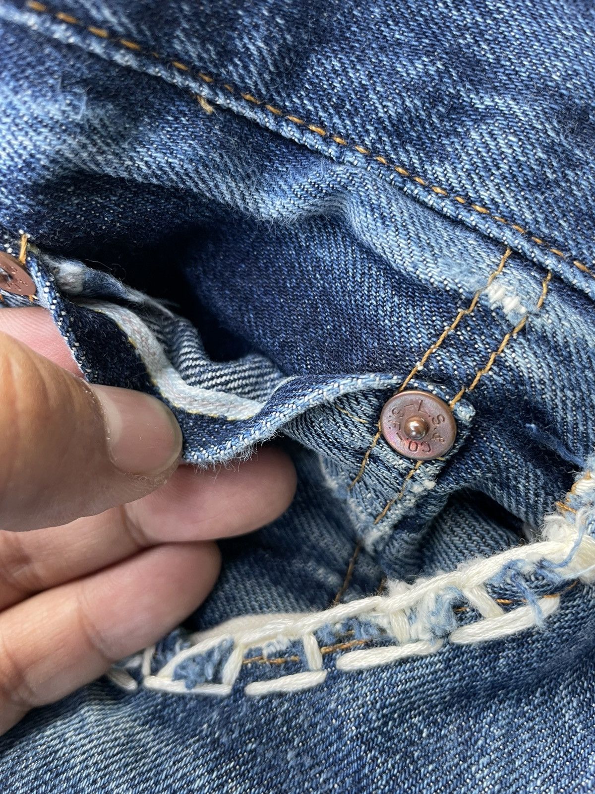 Levi's Levis 501XX E Redline Vintage 1998 Usa Aging Rework Size US 34 / EU 50 - 22 Thumbnail
