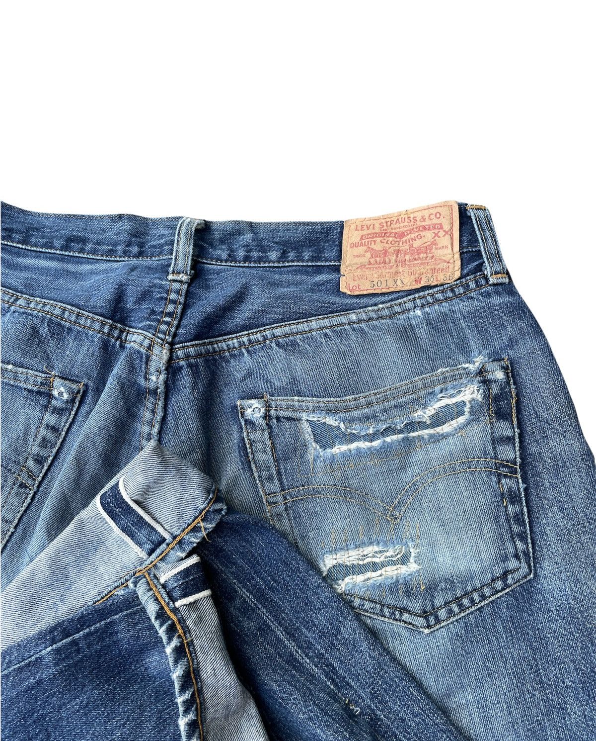 Levi's Levis 501XX E Redline Vintage 1998 Usa Aging Rework Size US 34 / EU 50 - 13 Thumbnail