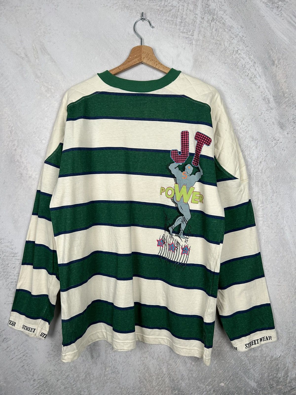 Vintage Vintage Retro Crewneck 90s Striped Skate Rock Size US L / EU 52-54 / 3 - 1 Thumbnail