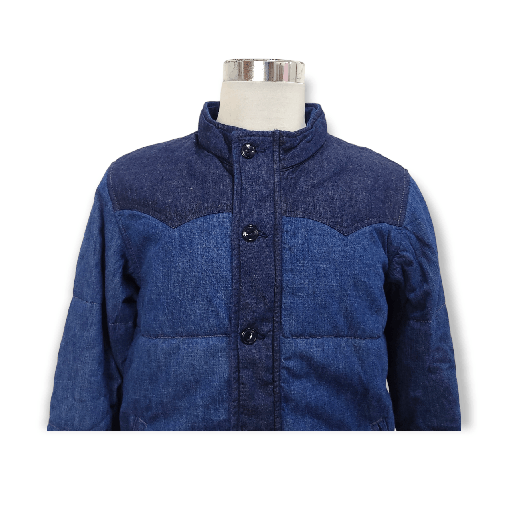 Momotaro Jeans MOMOTARO JEANS Indigo Blue Comboy Padded Denim Jacket Size US M / EU 48-50 / 2 - 2 Thumbnail
