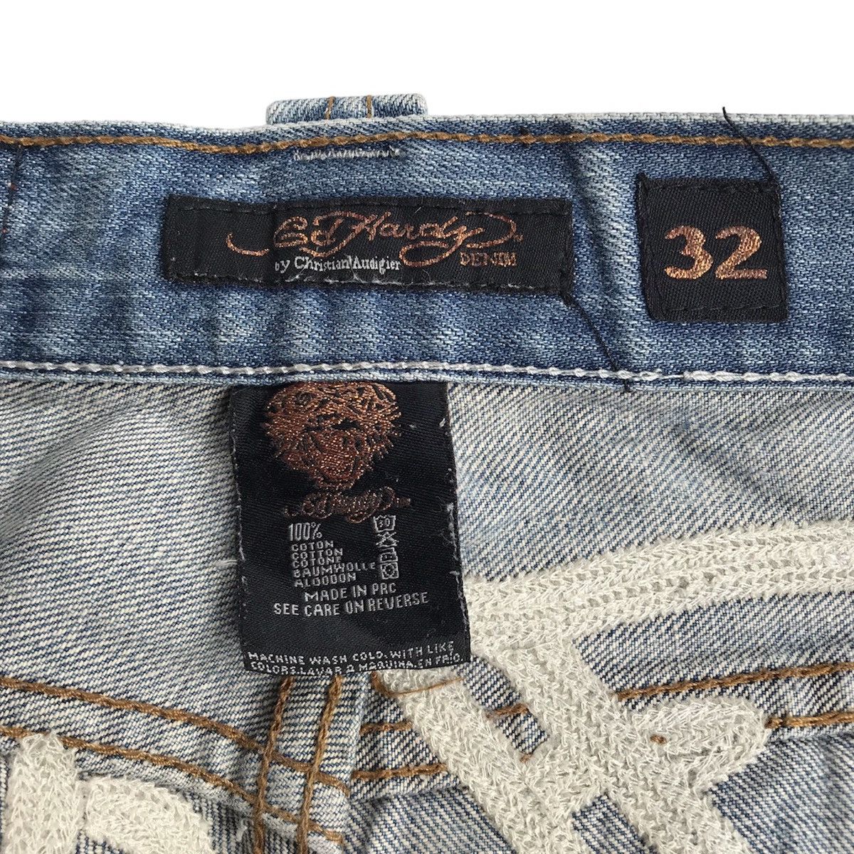 Christian Audigier × Ed Hardy ED HARDY by CHRISTIAN AUDIGIER EMBROIDERED DENIM PANTS Size US 32 / EU 48 - 9 Thumbnail