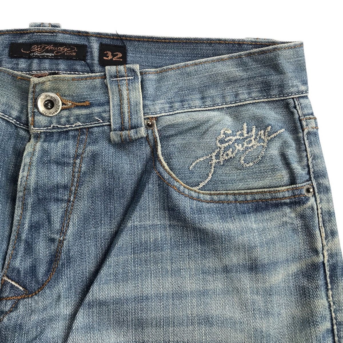 Christian Audigier × Ed Hardy ED HARDY by CHRISTIAN AUDIGIER EMBROIDERED DENIM PANTS Size US 32 / EU 48 - 12 Thumbnail