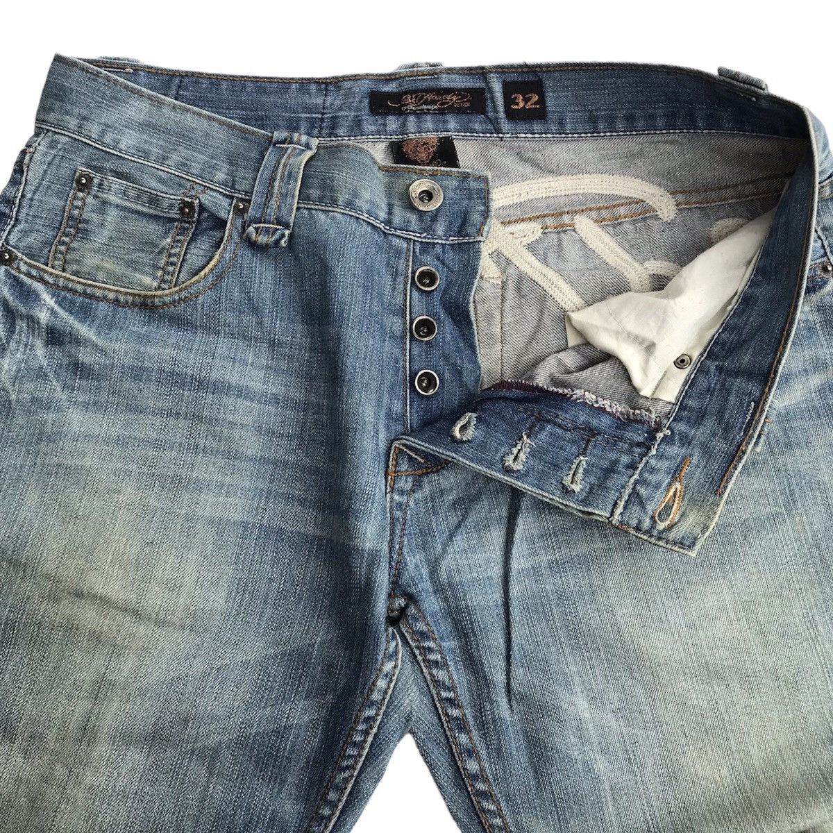 Christian Audigier × Ed Hardy ED HARDY by CHRISTIAN AUDIGIER EMBROIDERED DENIM PANTS Size US 32 / EU 48 - 11 Thumbnail