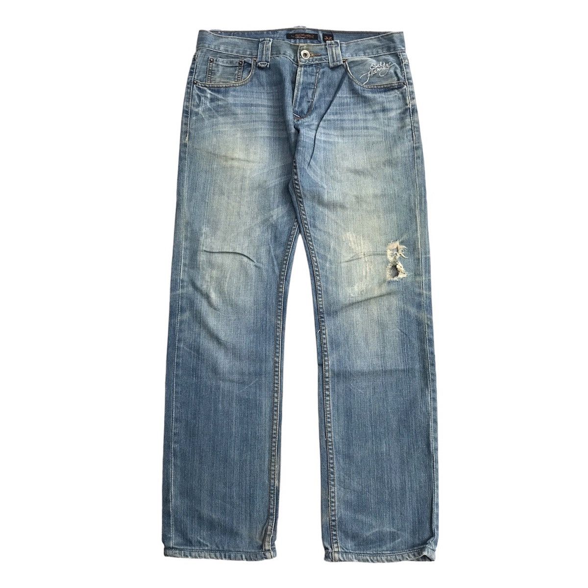Christian Audigier × Ed Hardy ED HARDY by CHRISTIAN AUDIGIER EMBROIDERED DENIM PANTS Size US 32 / EU 48 - 17 Thumbnail