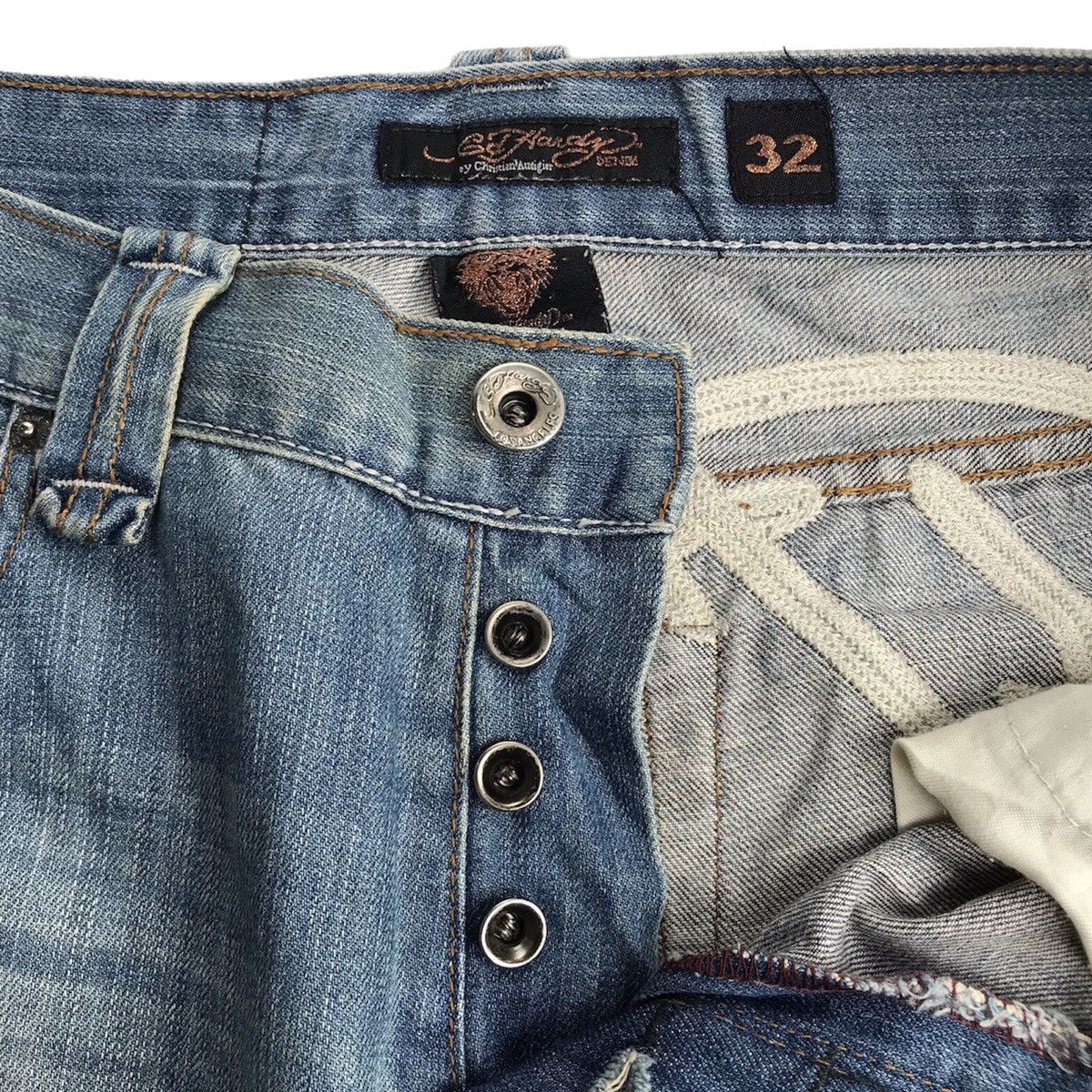 Christian Audigier × Ed Hardy ED HARDY by CHRISTIAN AUDIGIER EMBROIDERED DENIM PANTS Size US 32 / EU 48 - 10 Thumbnail