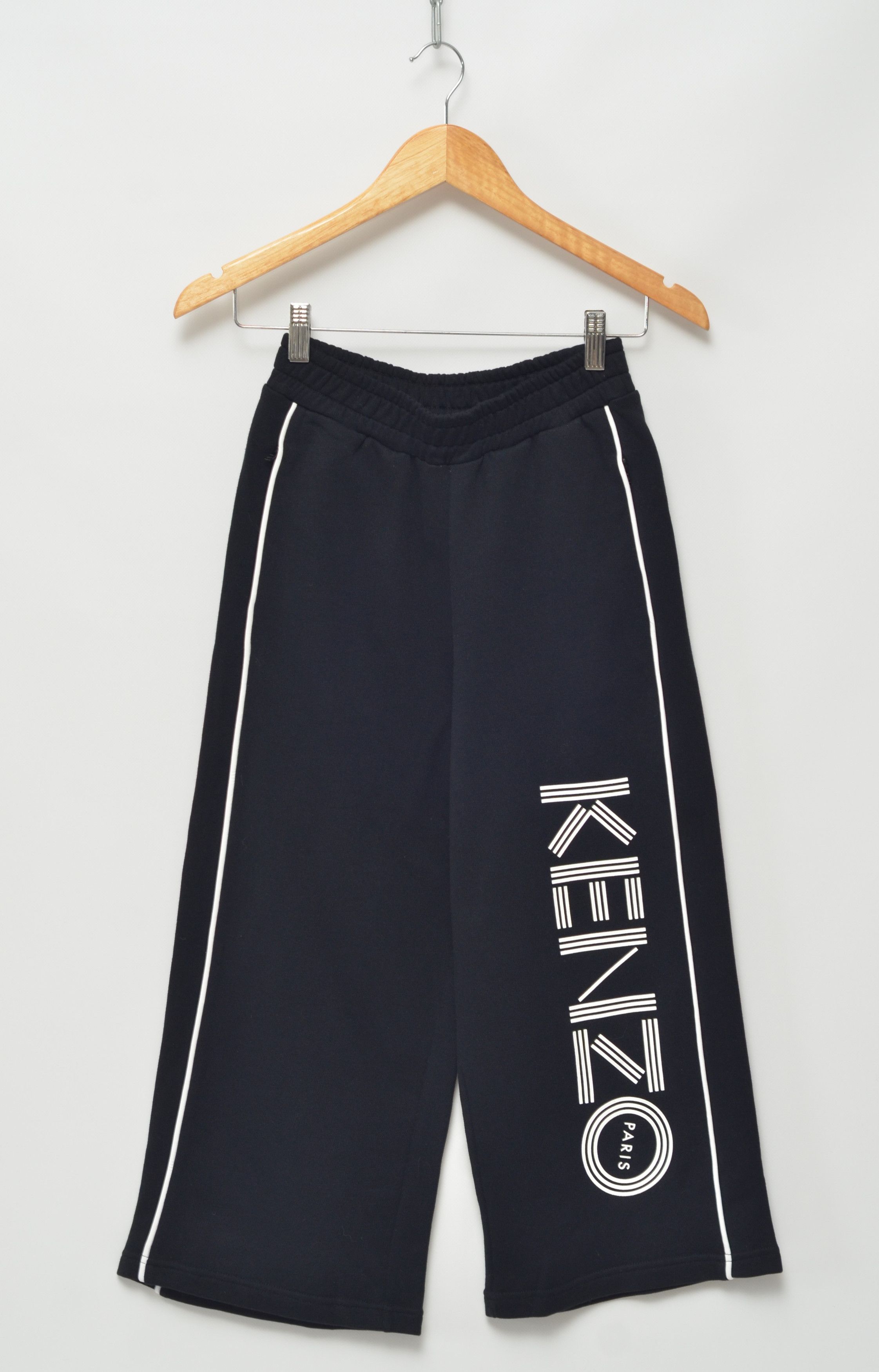 image of Hype x Kenzo Paris Luxury Logo Cropped Jogger Made In Portugal in Black, Women's (Size 26)