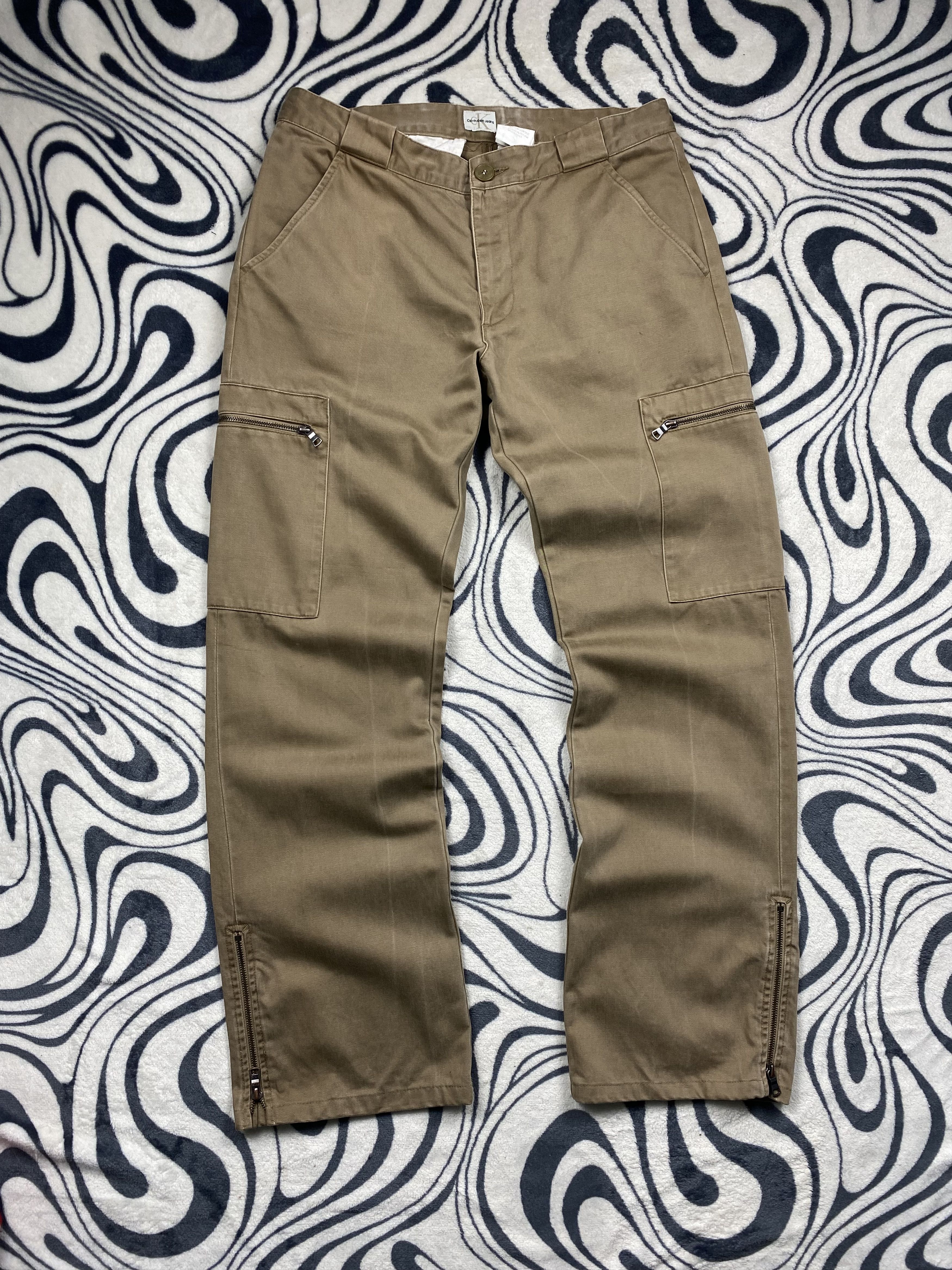 20471120 Calvin Klein Vintage Mens Cargo Pants Y2K Size US 33 - 1 Thumbnail