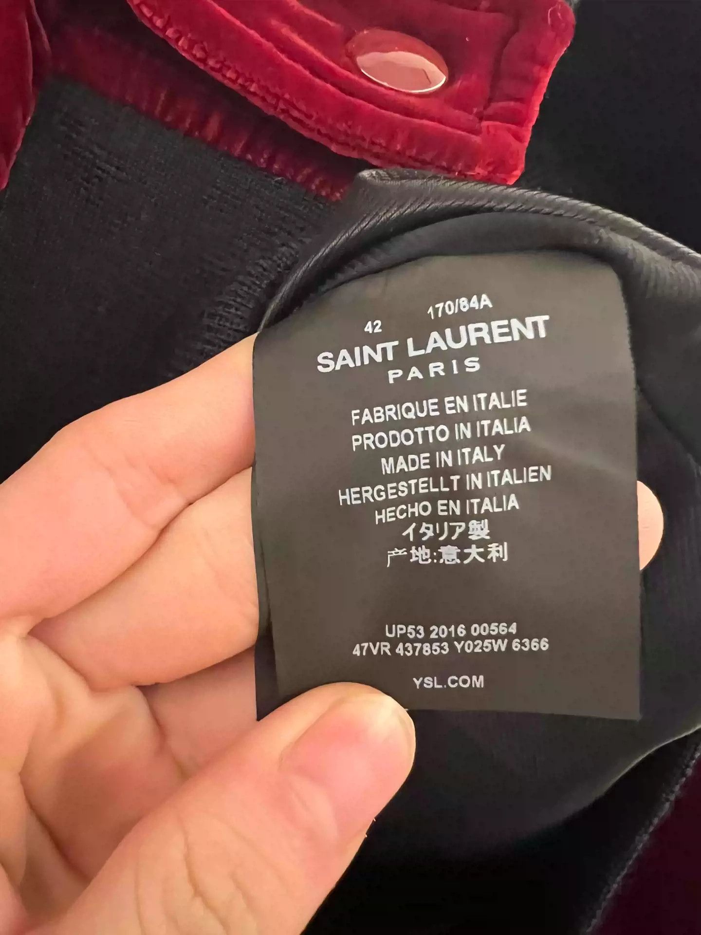 Saint Laurent Paris Saint Laurent slp16fw Red velvet note jacket Size US XS / EU 42 / 0 - 4 Thumbnail