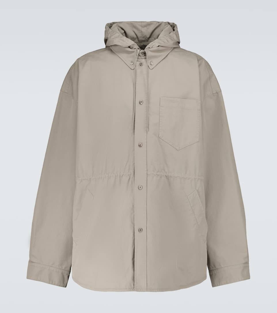 image of Oversized Balenciaga Parka Shirt in Beige, Men's (Size Small)