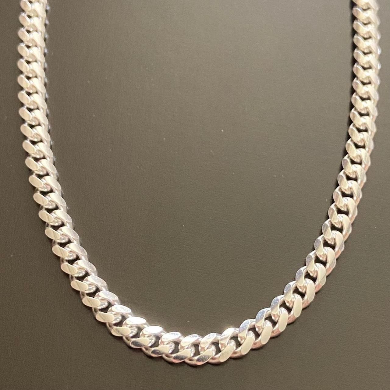 Jewelry Solid Silver Chain Silver Cuban Link Chain 18in 4mm Size ONE SIZE - 4 Thumbnail